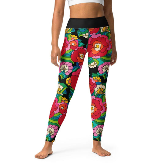 Yoga leggings -2- BELLADRAMA - Big bold bloom print XL