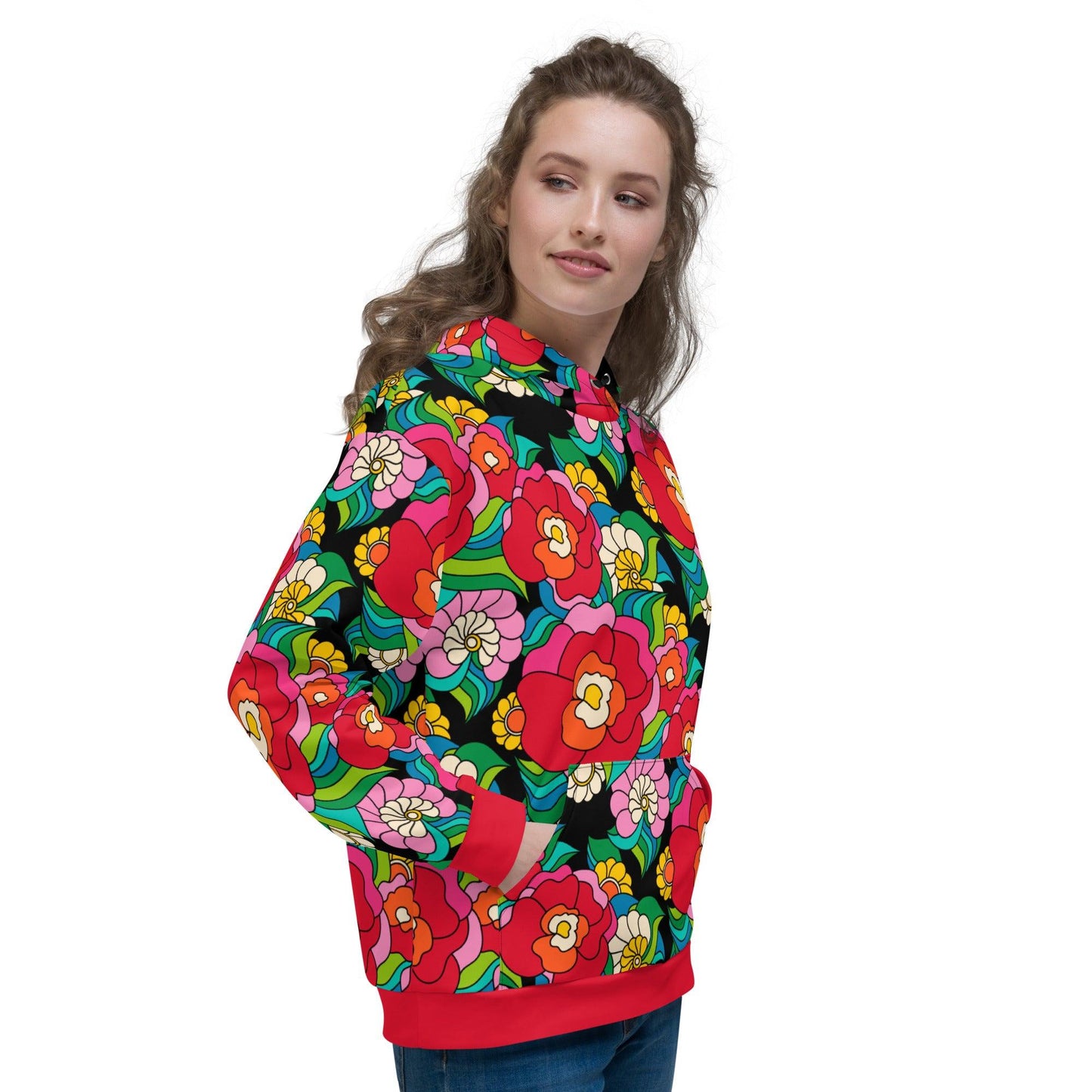 Hoodie - BELLADRAMA - Big bold bloom print 6XL