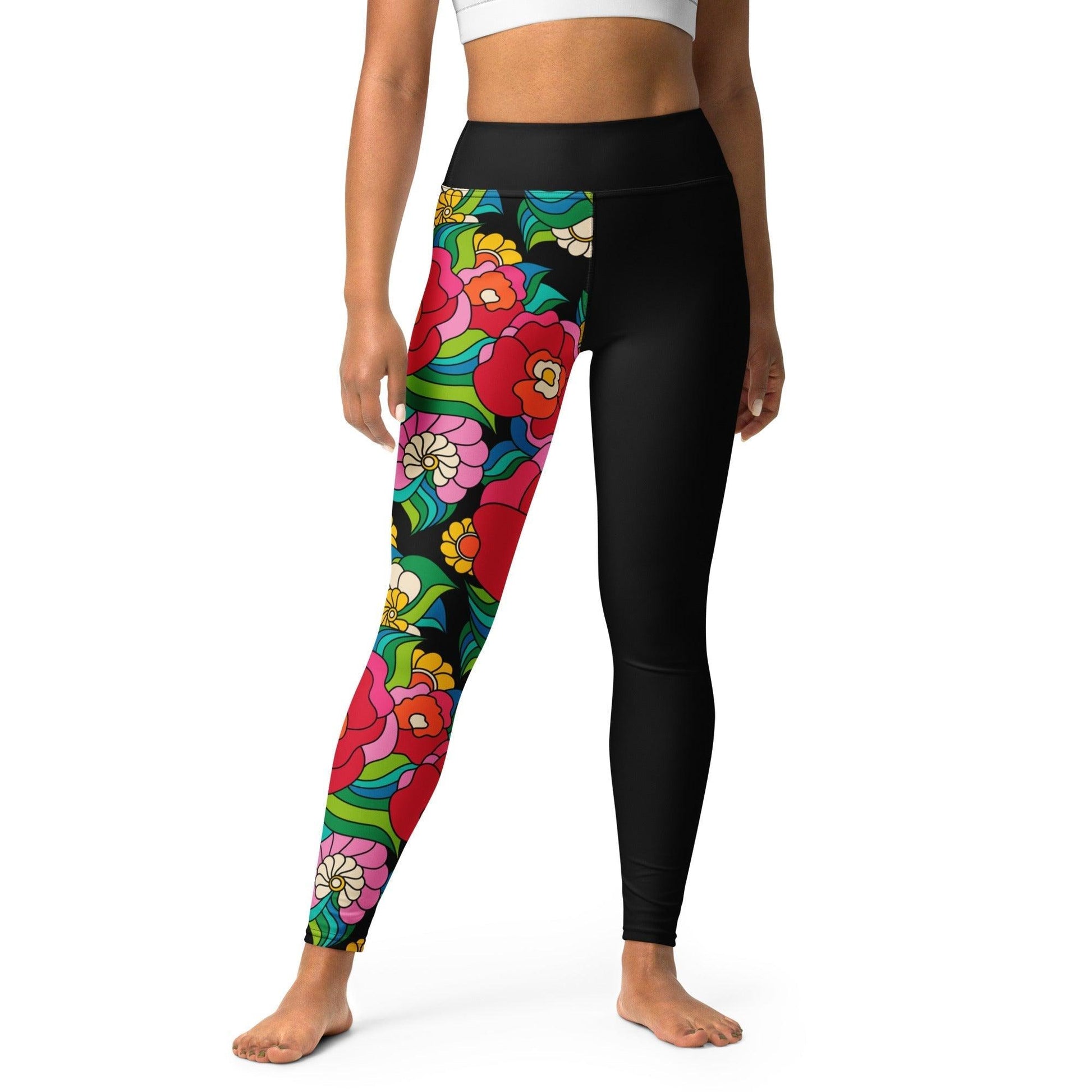 Yoga leggings - BELLADRAMA - Big bold bloom print XL