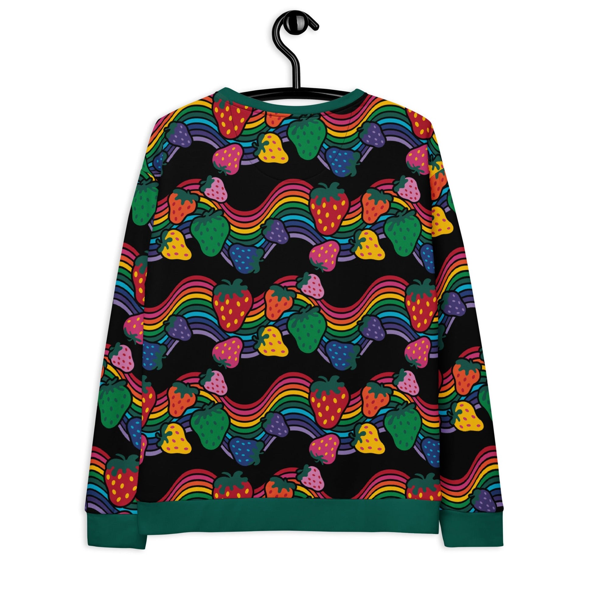 Sweatshirt - BERRYBOW black - Strawberry rainbow print Print