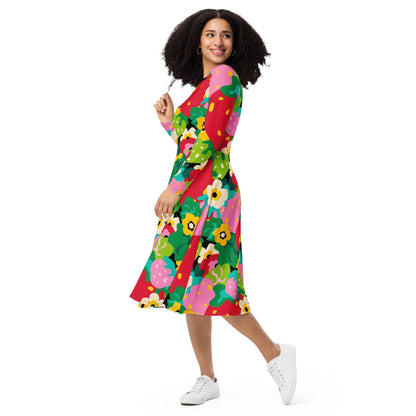 Midi dress - BERRYLEI - Colorful strawberry print