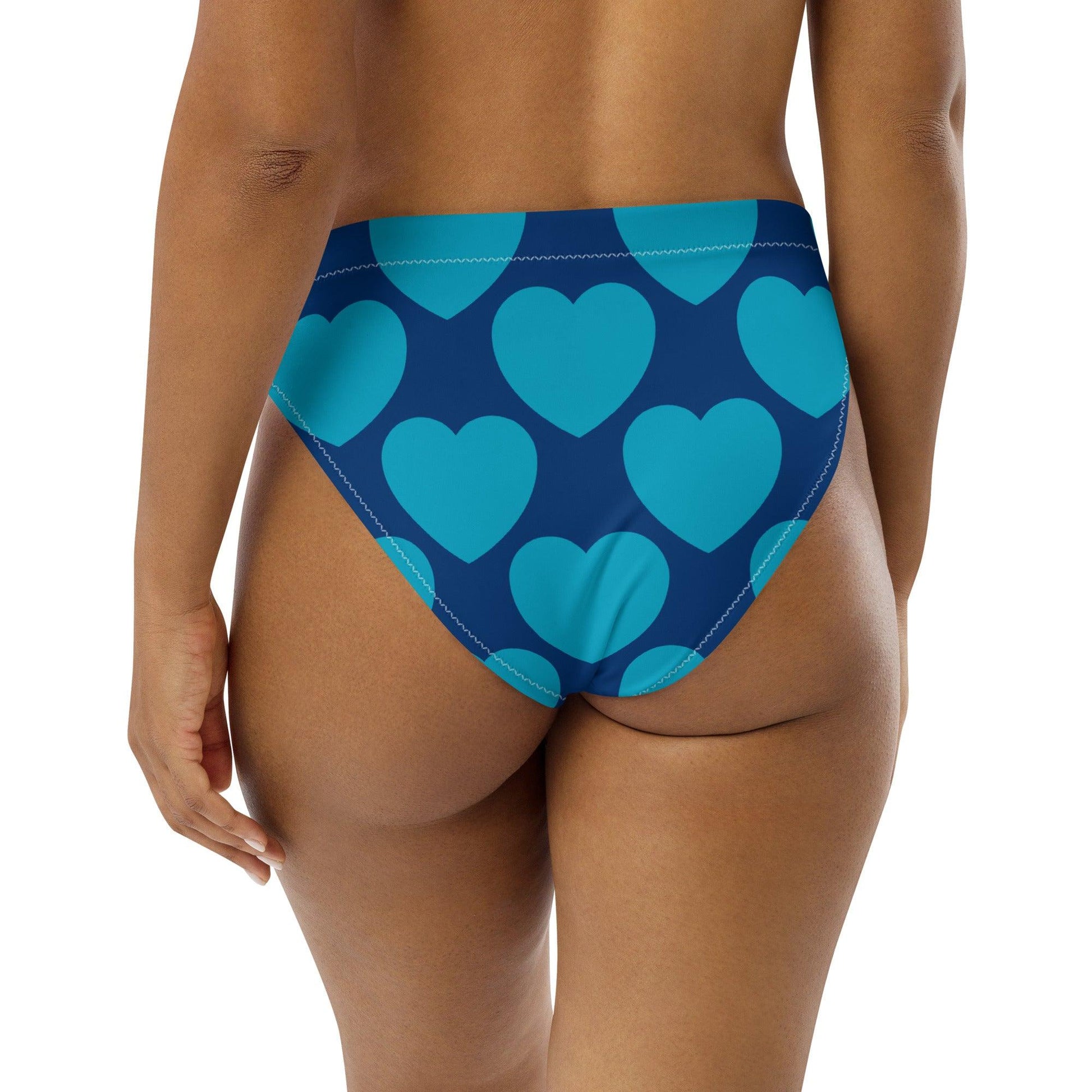 Bikini bottom - ELLIE LOVE blue - Bold heart print