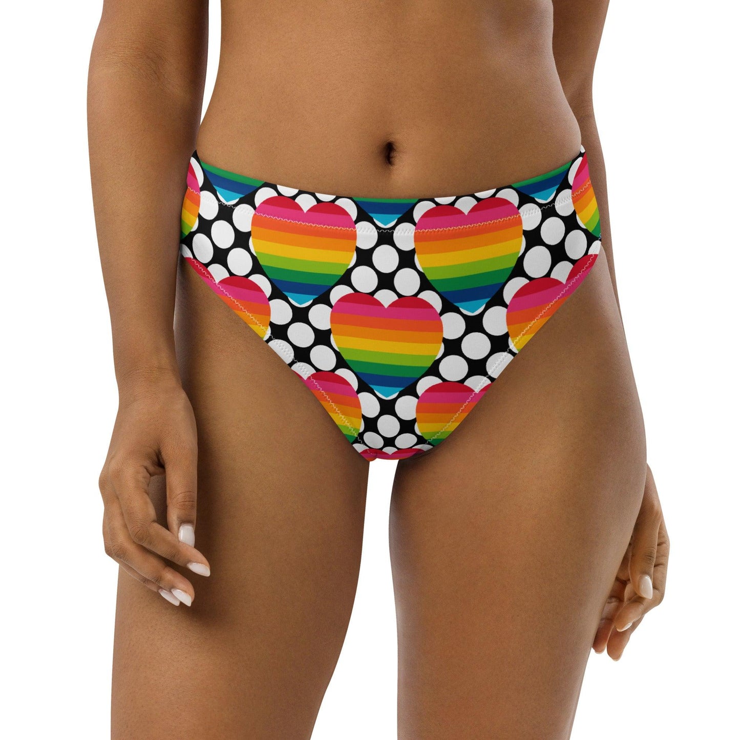 Bikini bottom - ELLIE LOVE DOT rainbow - Bold heart print 3XL