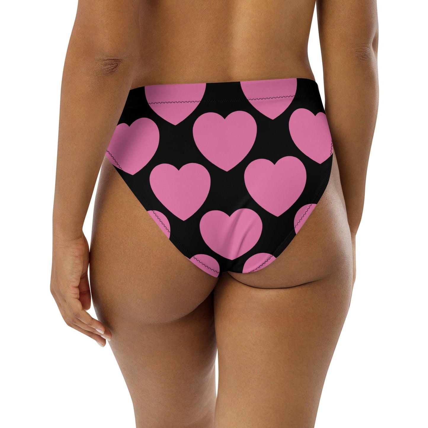 Bikini bottom - ELLIE LOVE pink black - Bold heart print