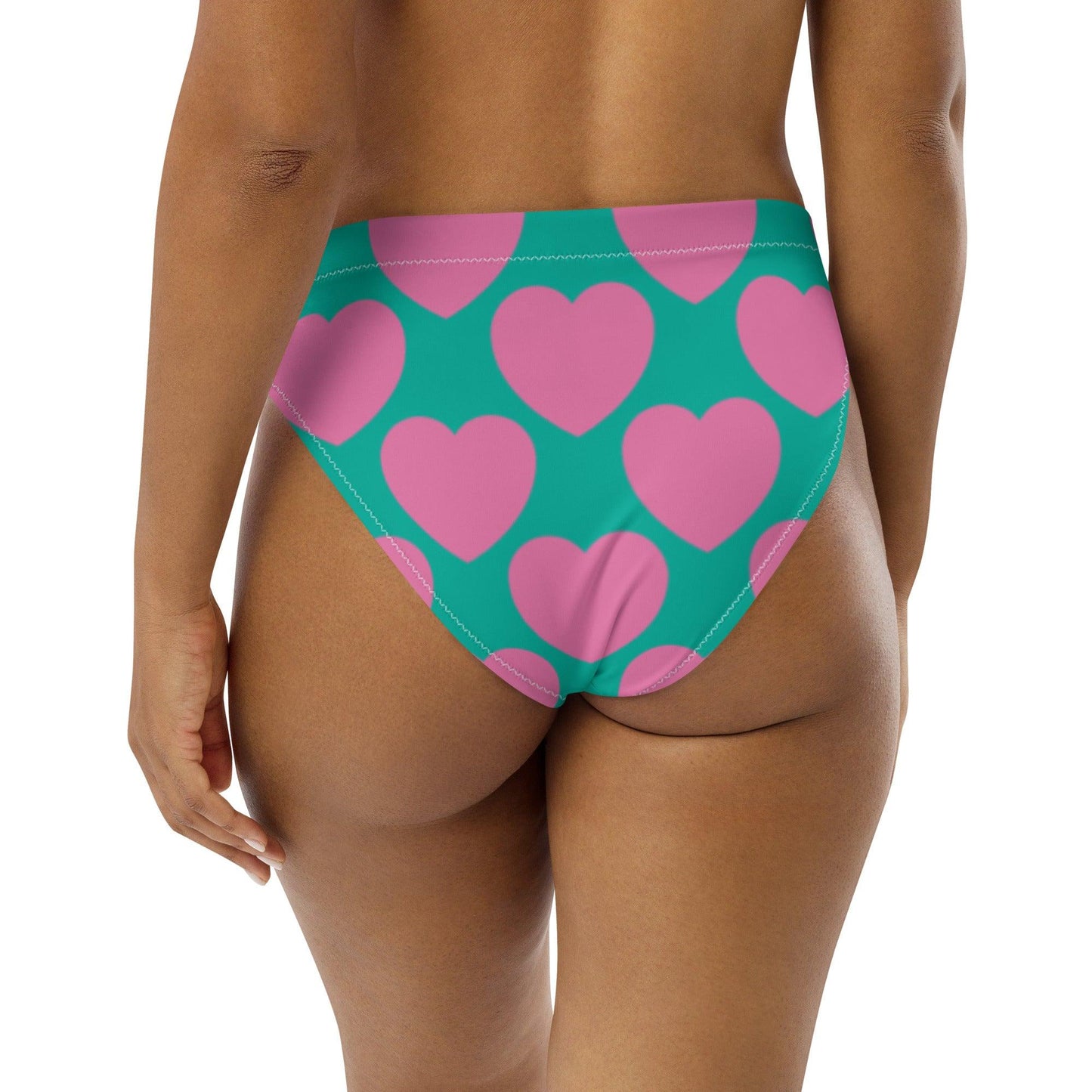 Bikini bottom - ELLIE LOVE pink mint - Bold heart print