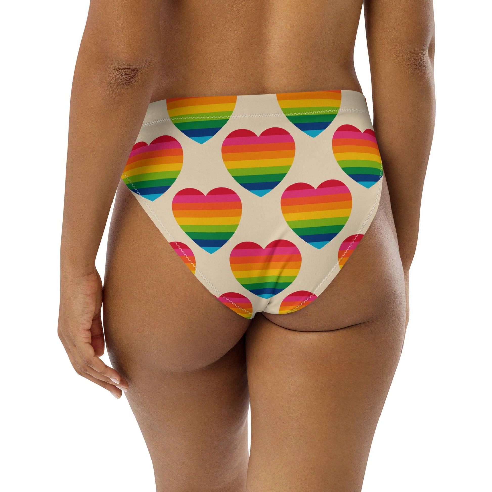 Bikini bottom - ELLIE LOVE rainbow - Bold heart print