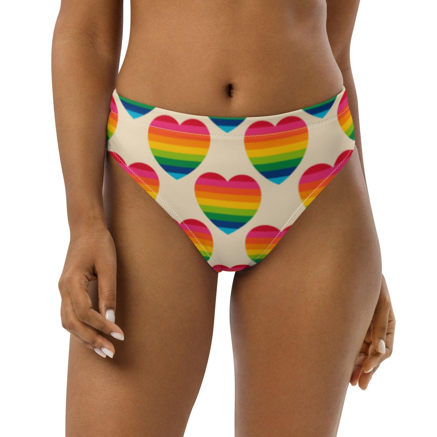 Bikini bottom - ELLIE LOVE rainbow - Bold heart print 3XL