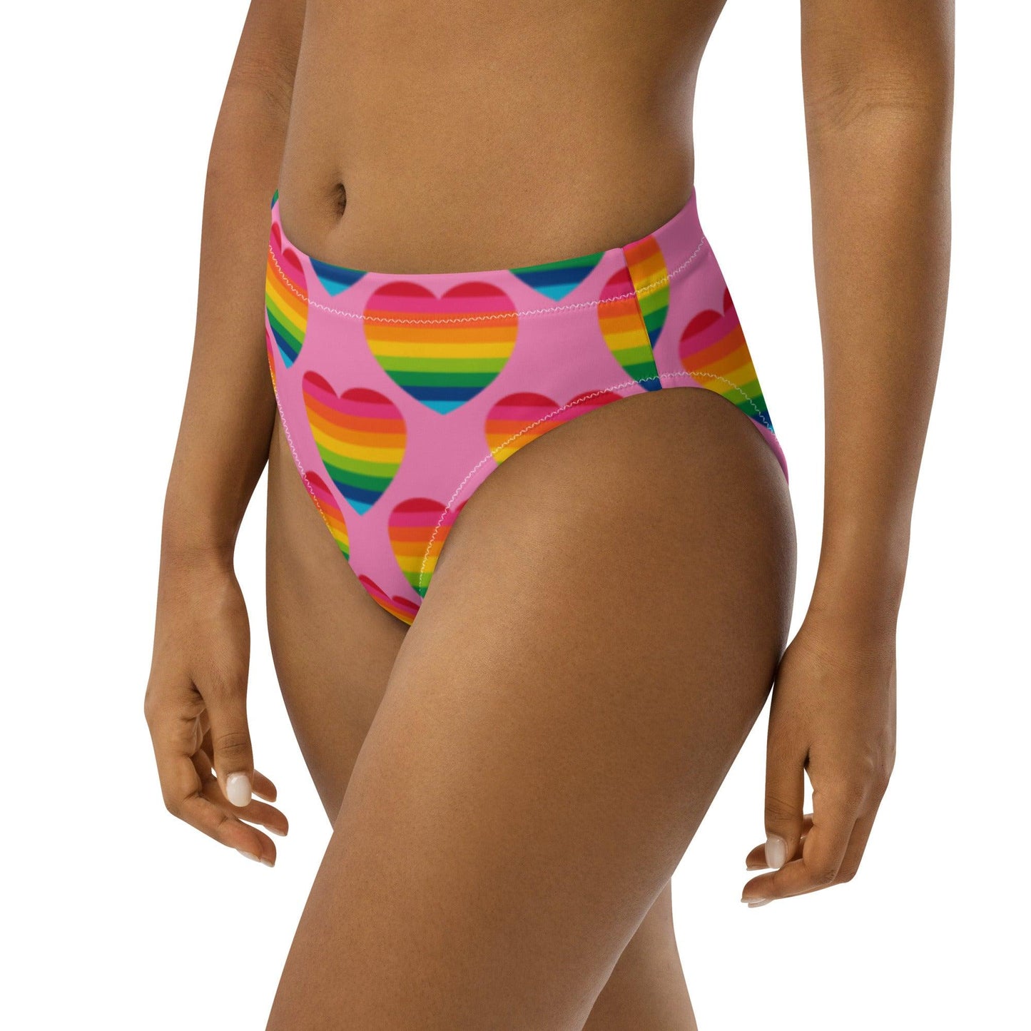 Bikini bottom - ELLIE LOVE rainbow pink - Bold heart print
