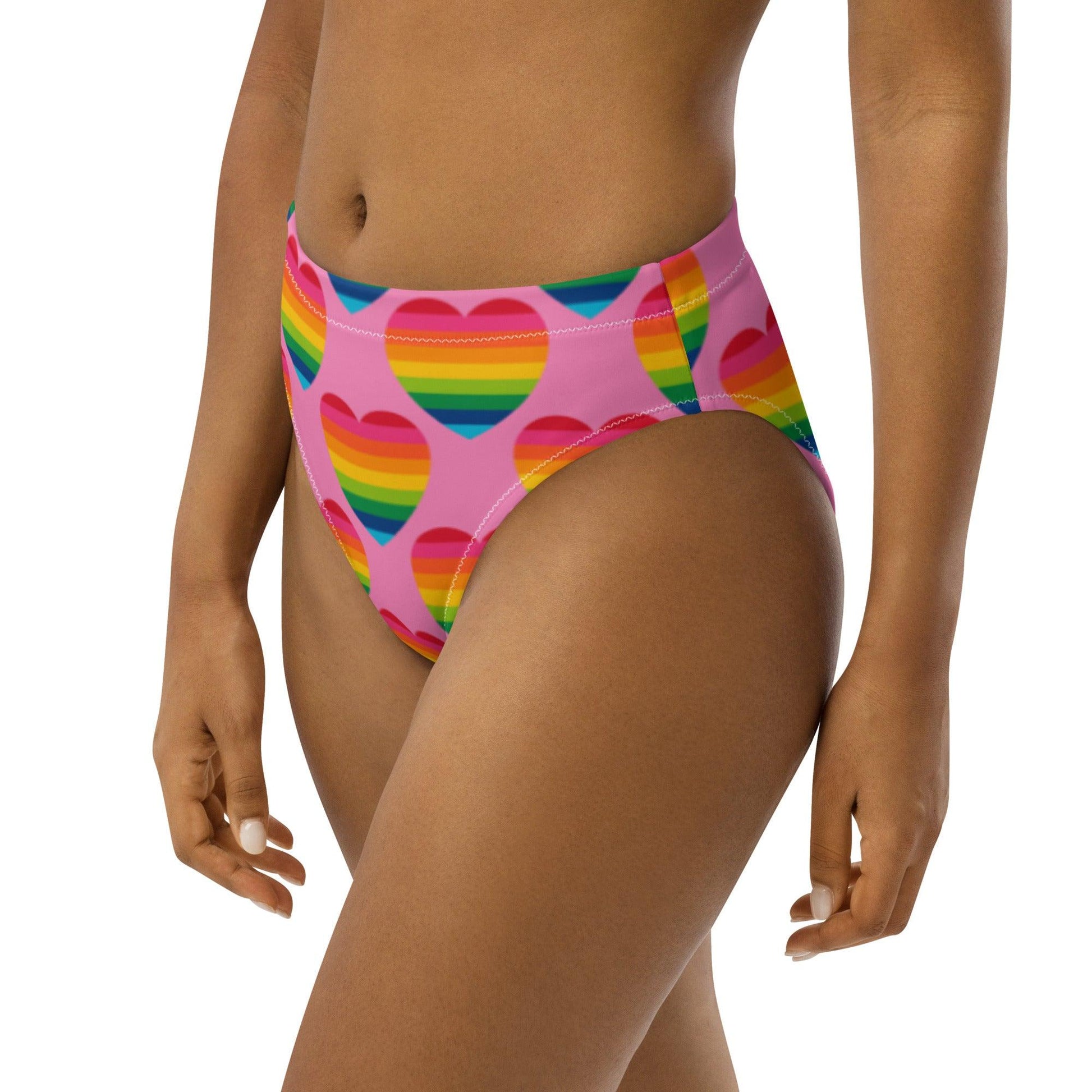 Bikini bottom - ELLIE LOVE rainbow pink - Bold heart print