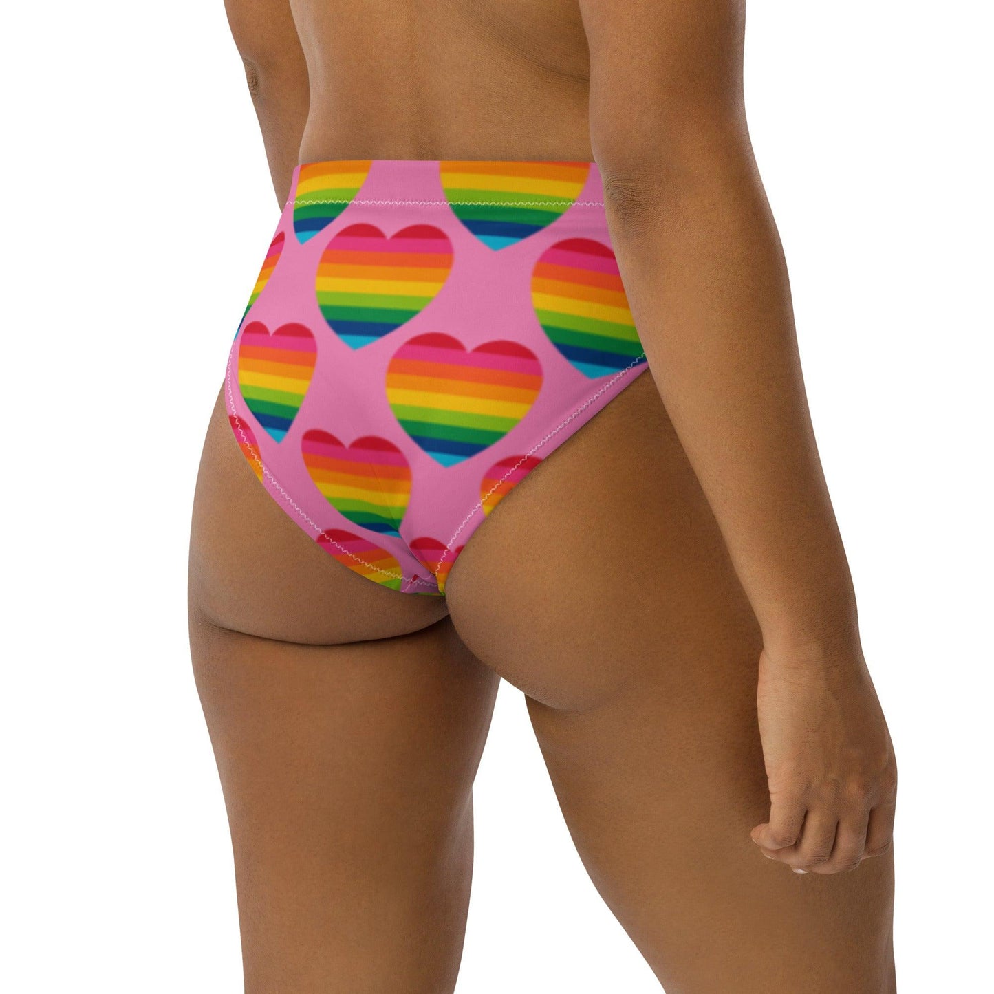 Bikini bottom - ELLIE LOVE rainbow pink - Bold heart print
