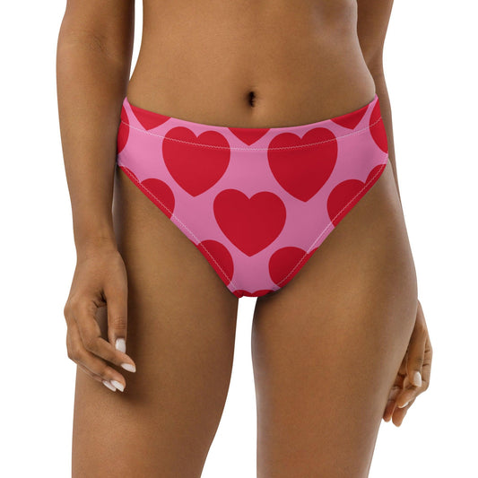Bikini bottom - ELLIE LOVE red - Bold heart print 3XL