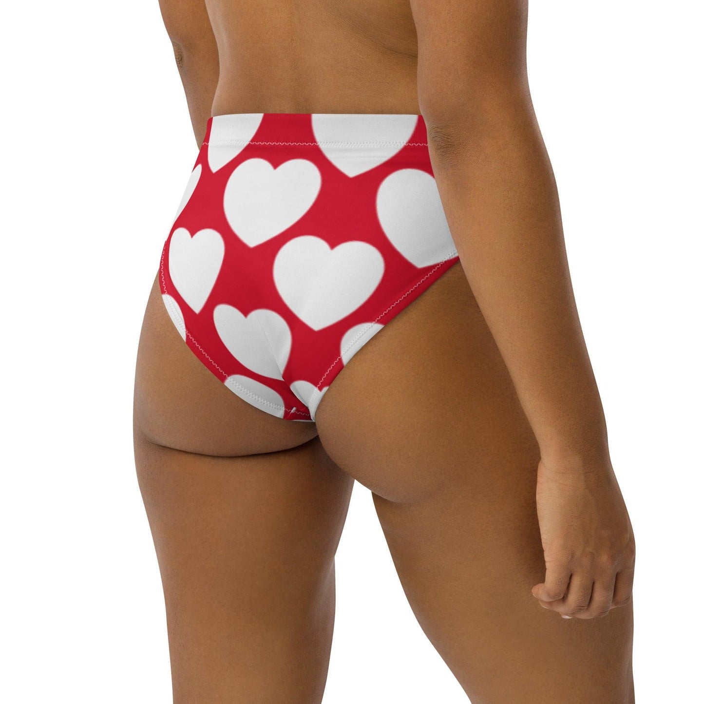 Bikini bottom - ELLIE LOVE red white - Bold heart print