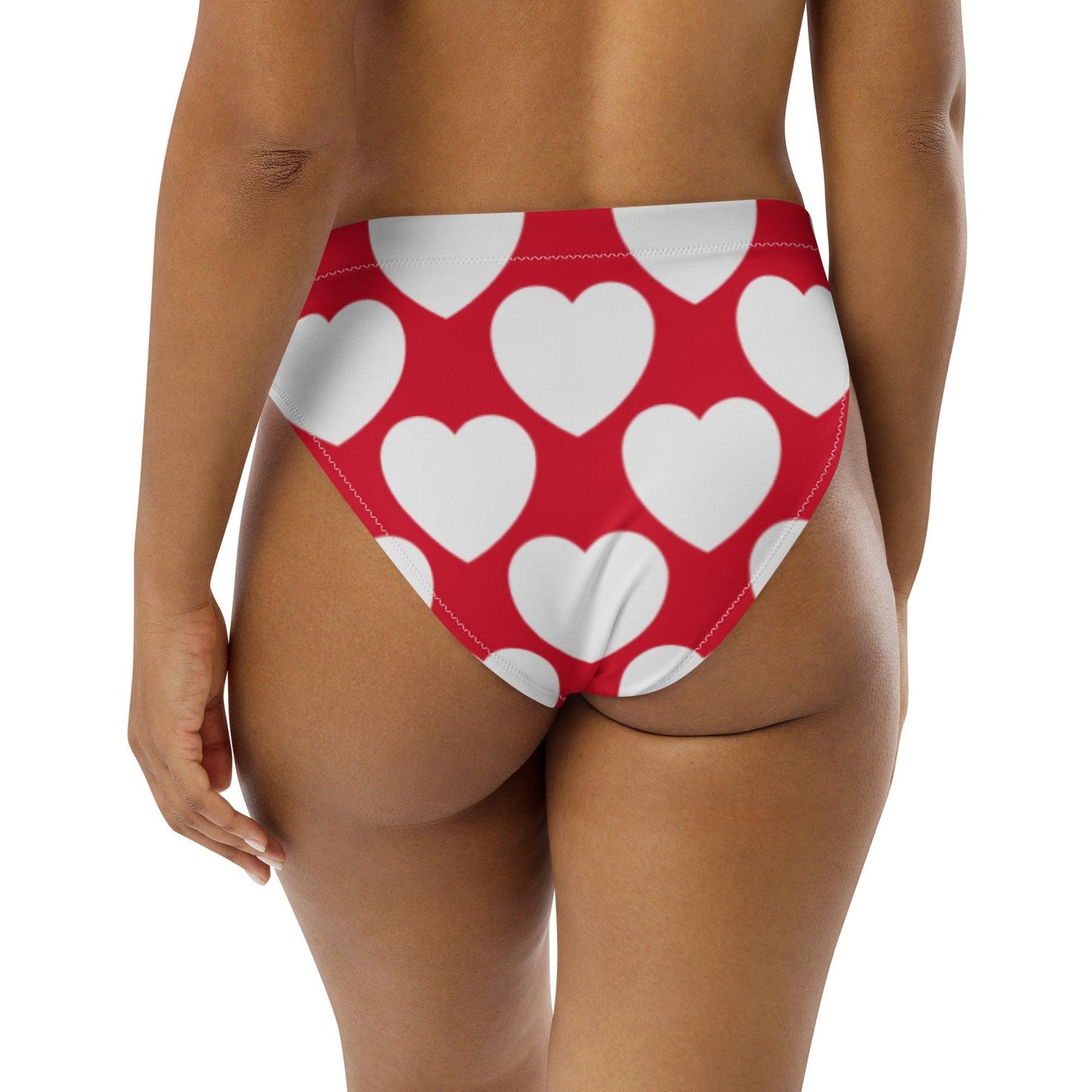 Bikini bottom - ELLIE LOVE red white - Bold heart print