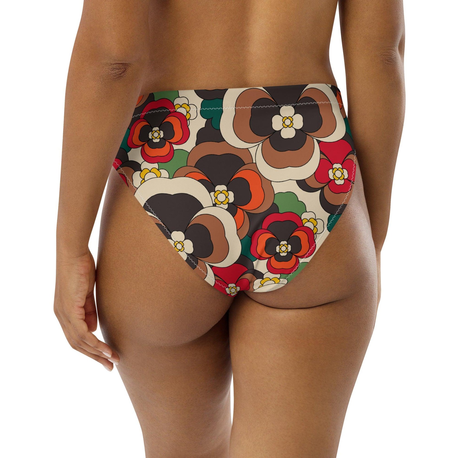 Bikini bottom - PANSY FANTASY retro - Retro pansy print