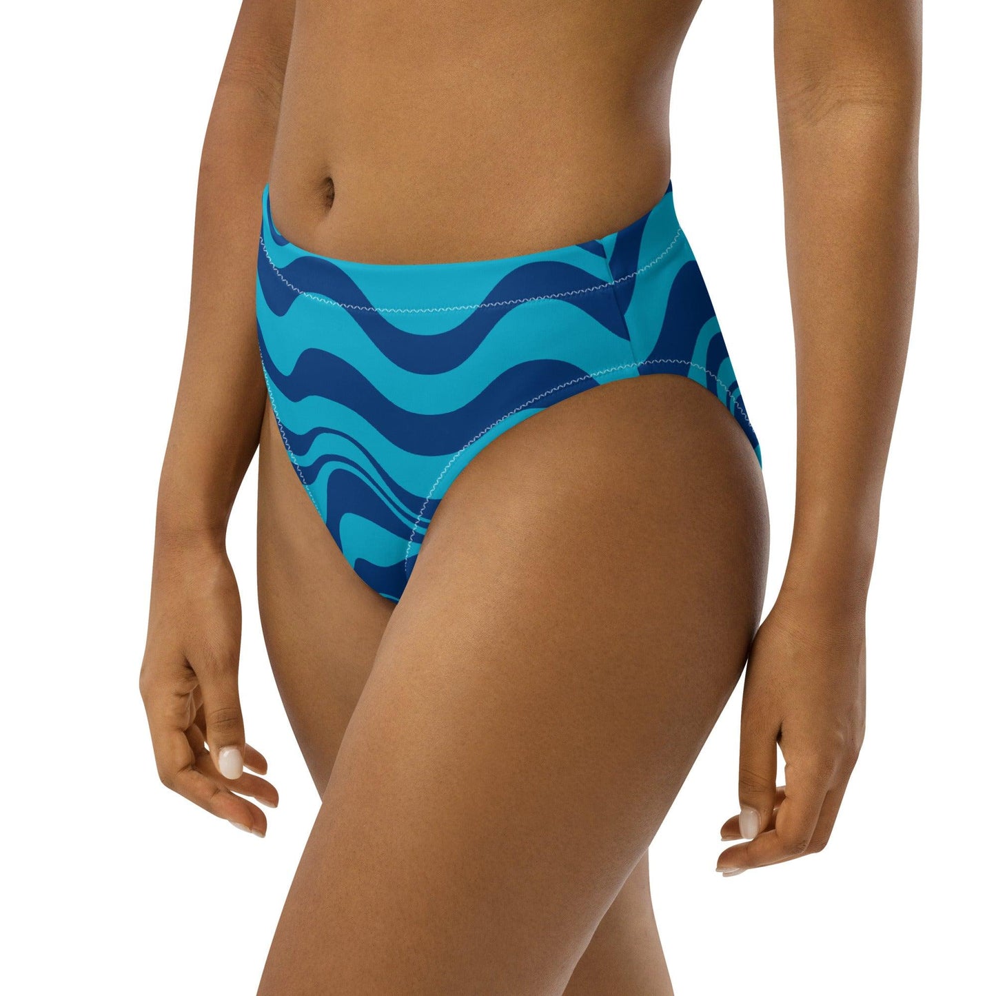 Bikini bottom - ENERGY WAVES blue - Wavy stripe print