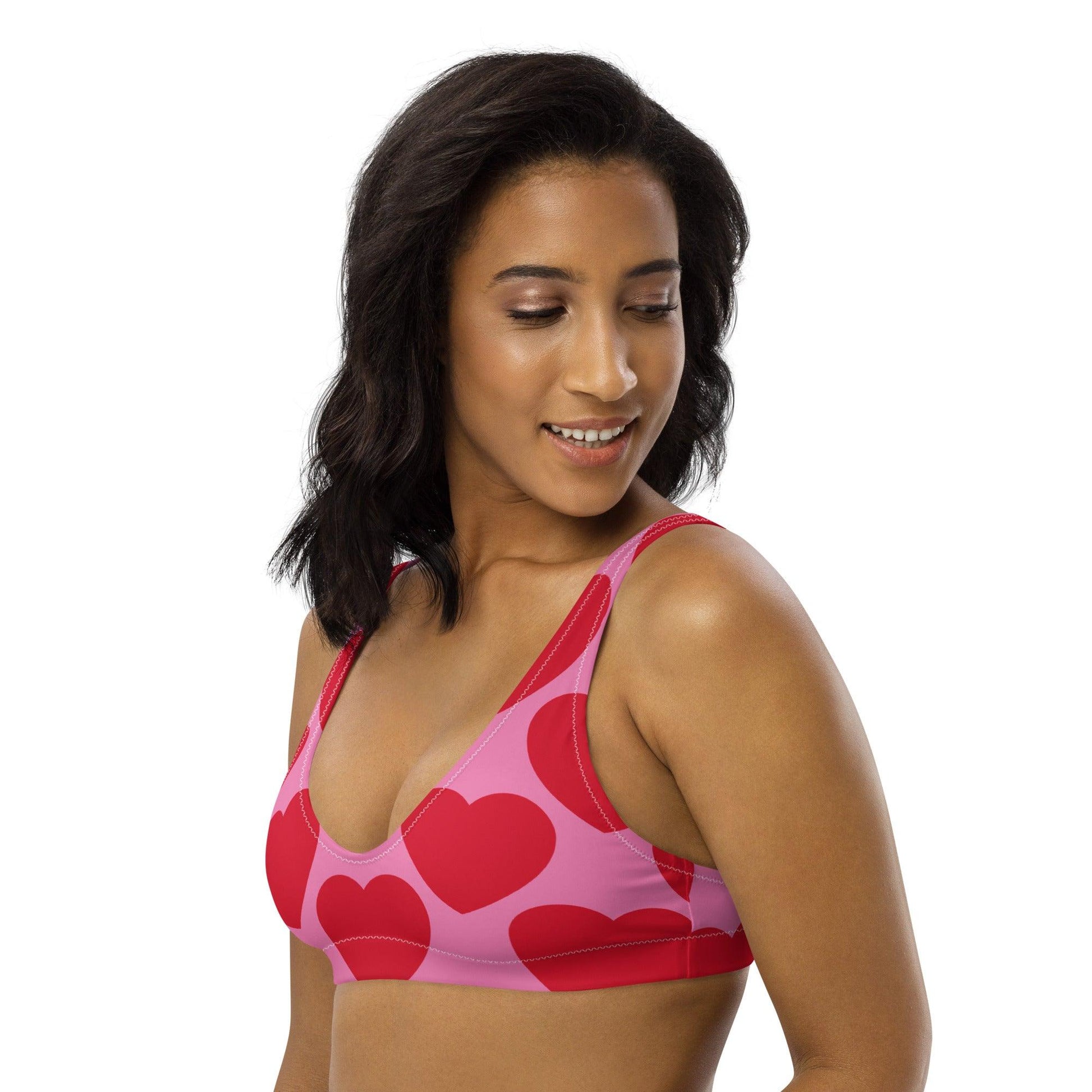 Bikini top - ELLIE LOVE red - Bold heart print
