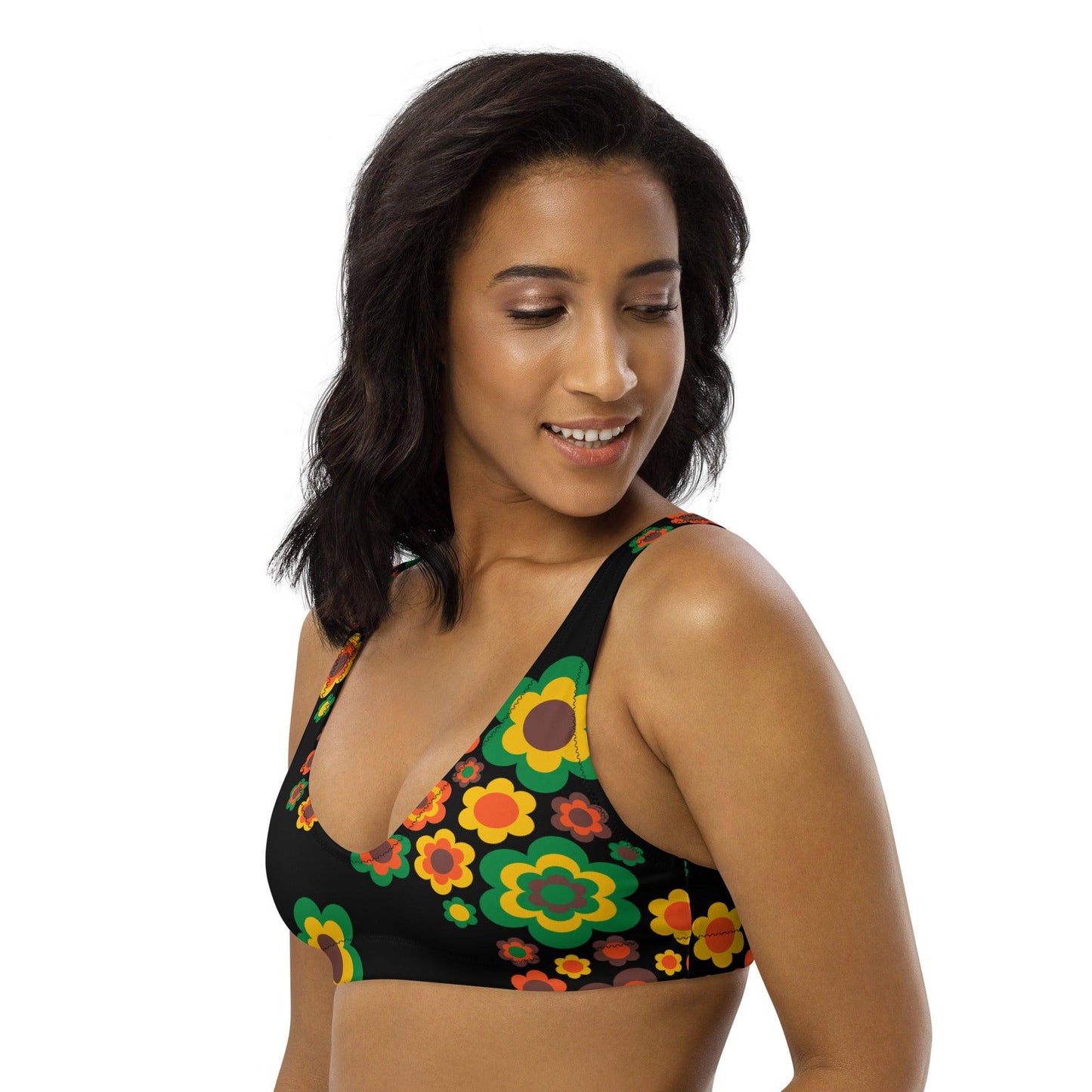 Bikini top - FLORA FOREVER retro - Floating flower print