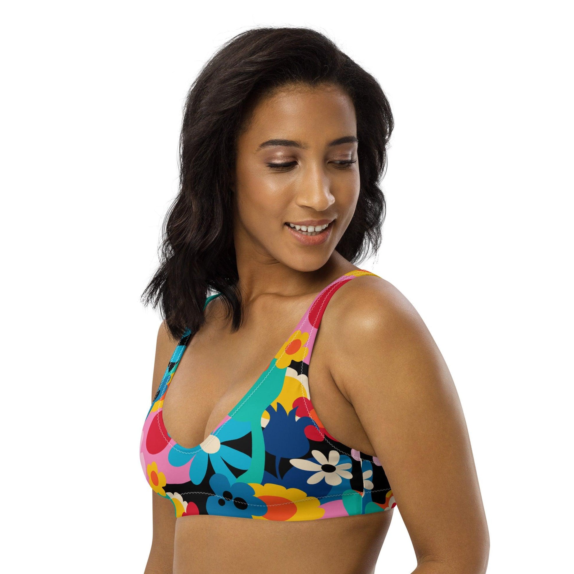 Bikini top - FLORALEI - Artsy flower print