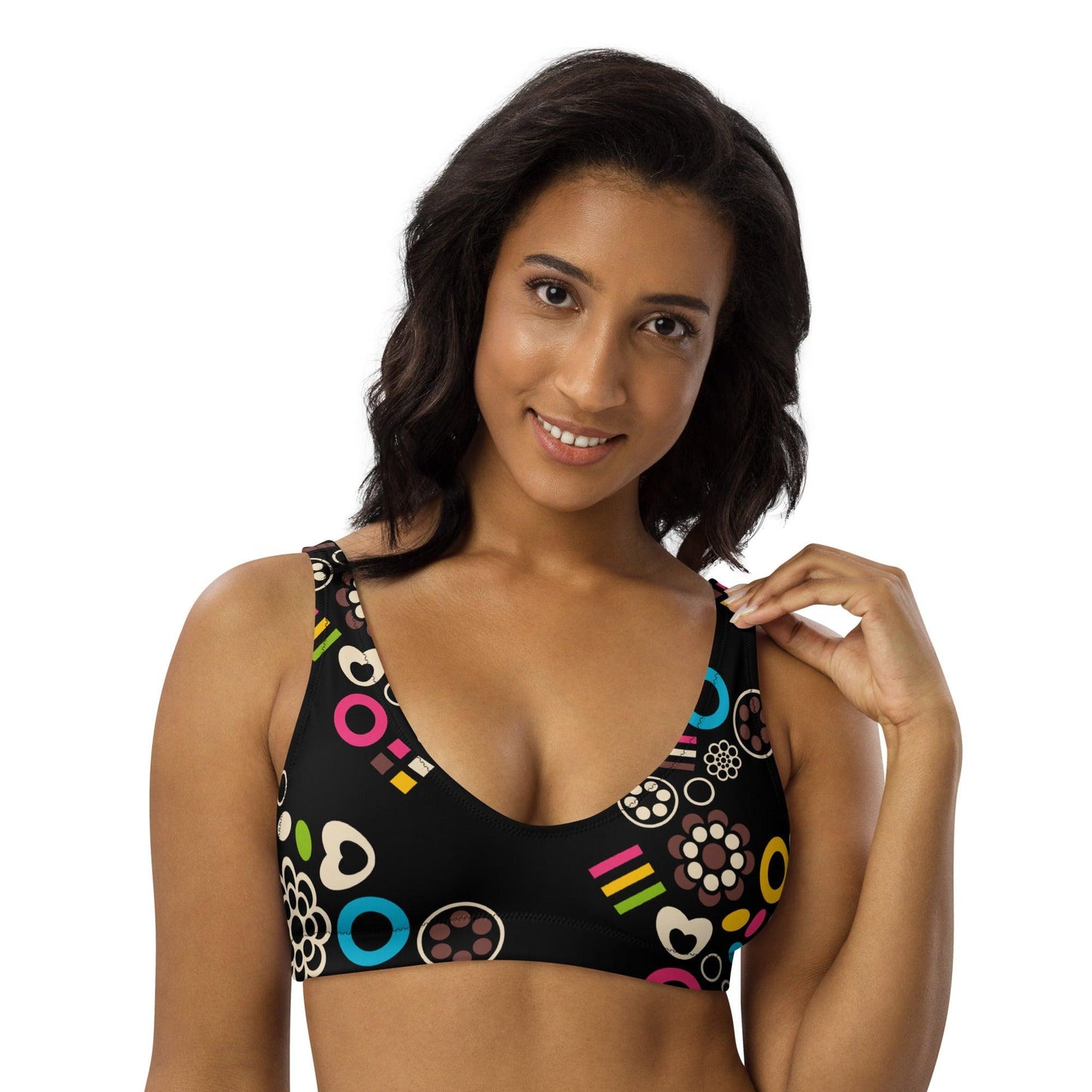 Bikini top - FOREVER SWEET - Colorful candy mix print 3XL