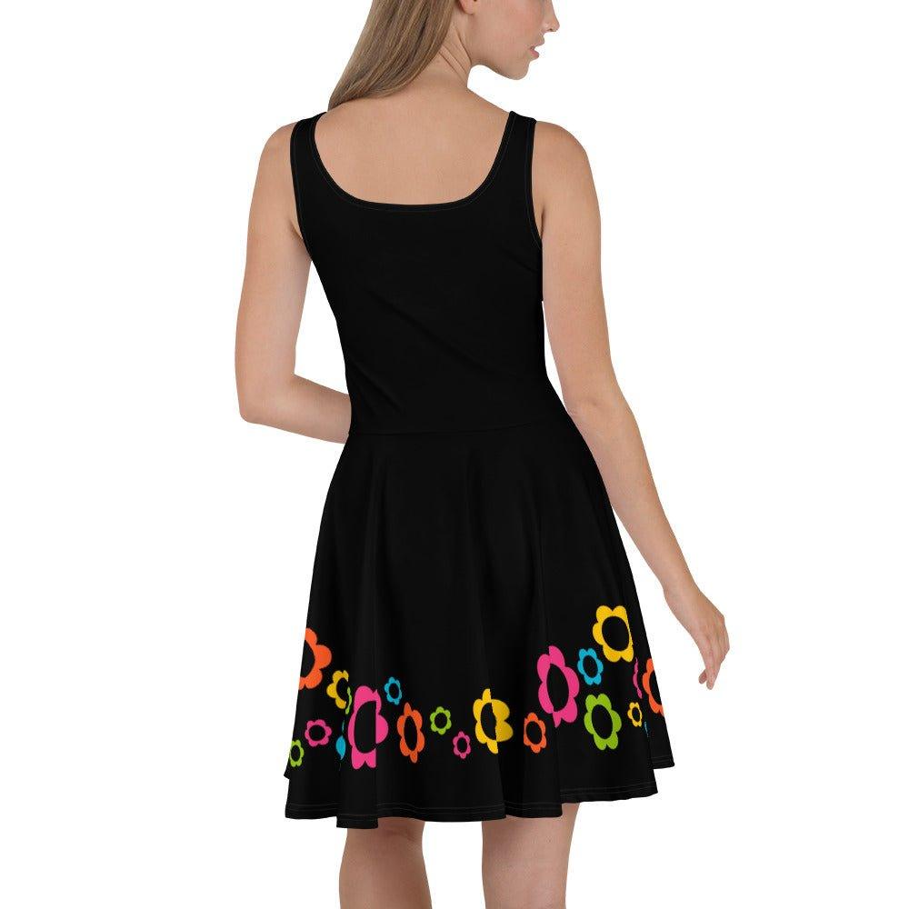 Skater dress - BLACK with ELLIE color - Classic floral print