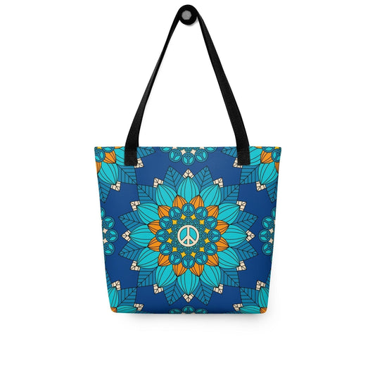 Tote Bag - BLOOM WITH PEACE orange blue
