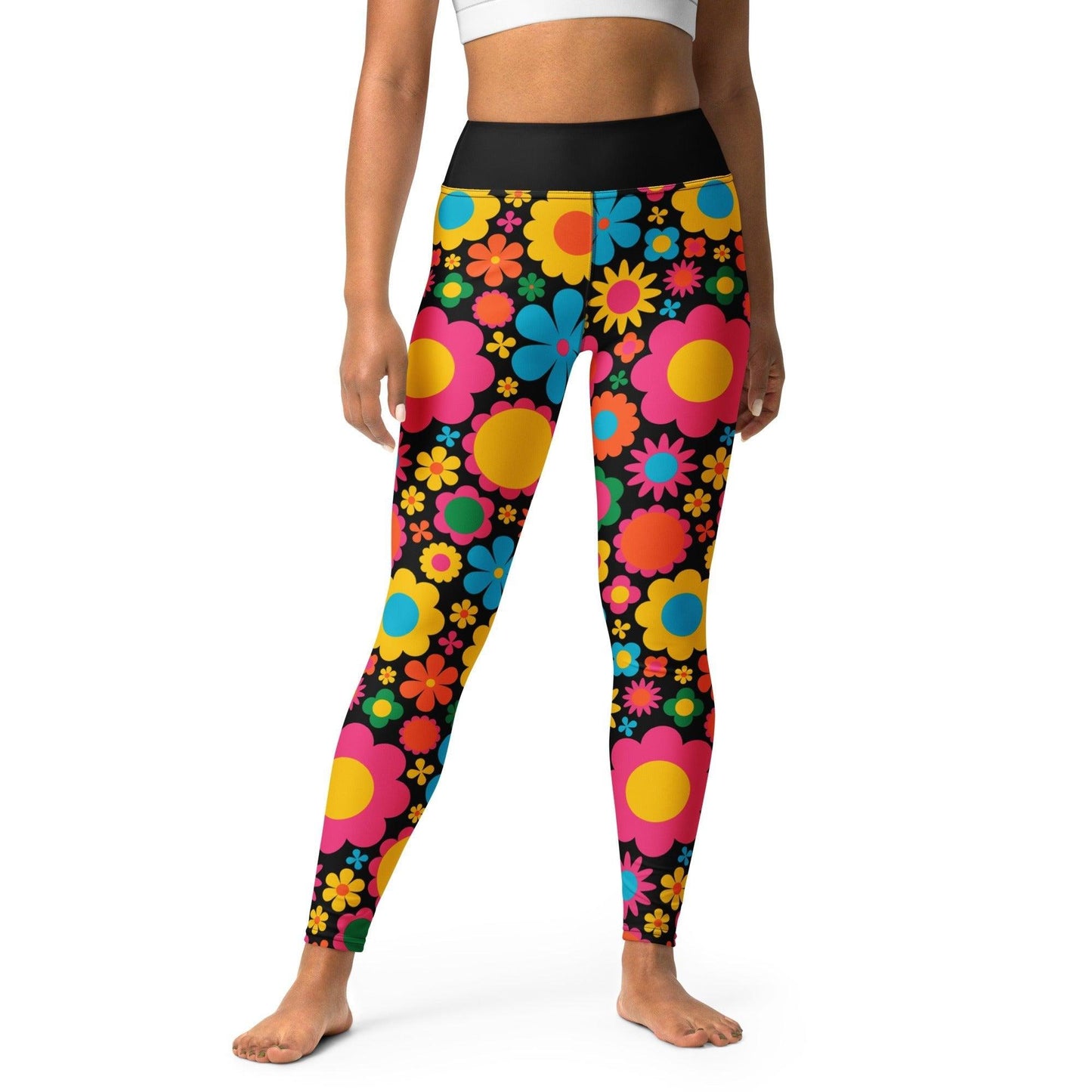 Yoga leggings -2- BLOOMPOP happy - Colorful bloom print XL