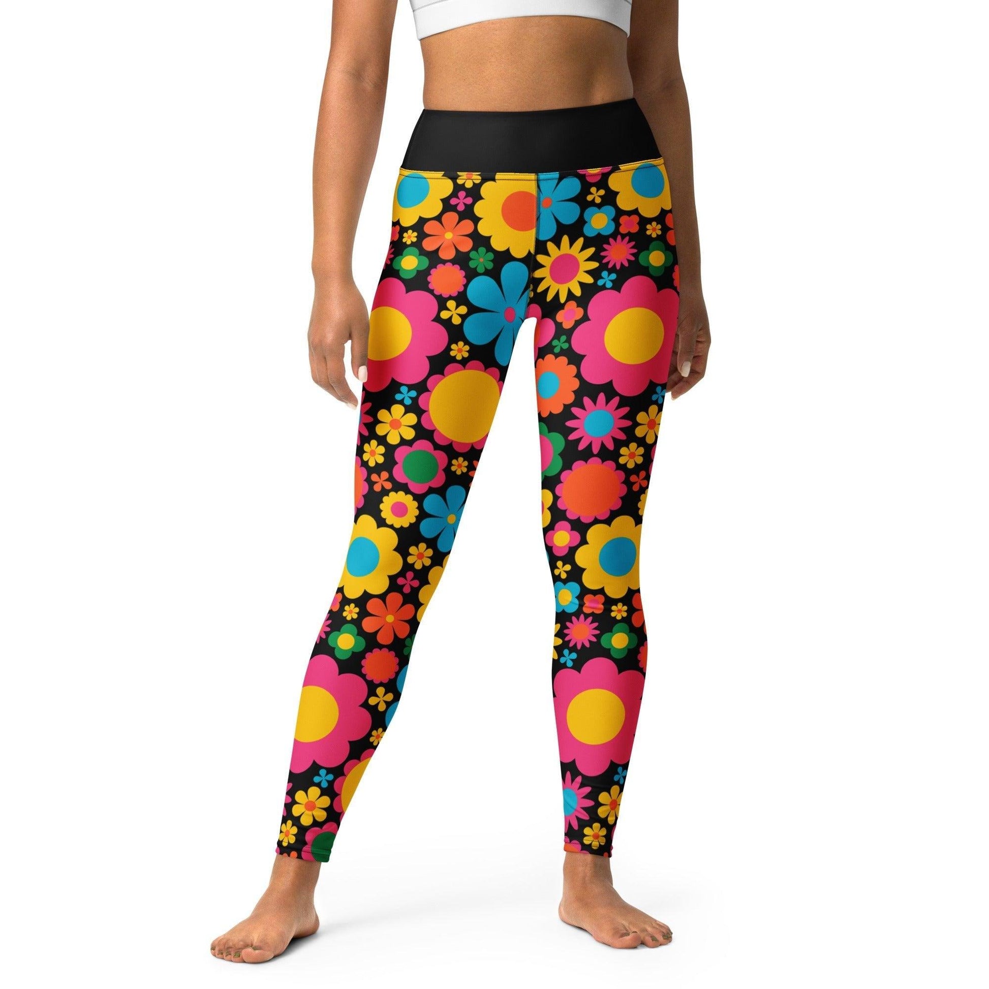 Yoga leggings -2- BLOOMPOP happy - Colorful bloom print XL
