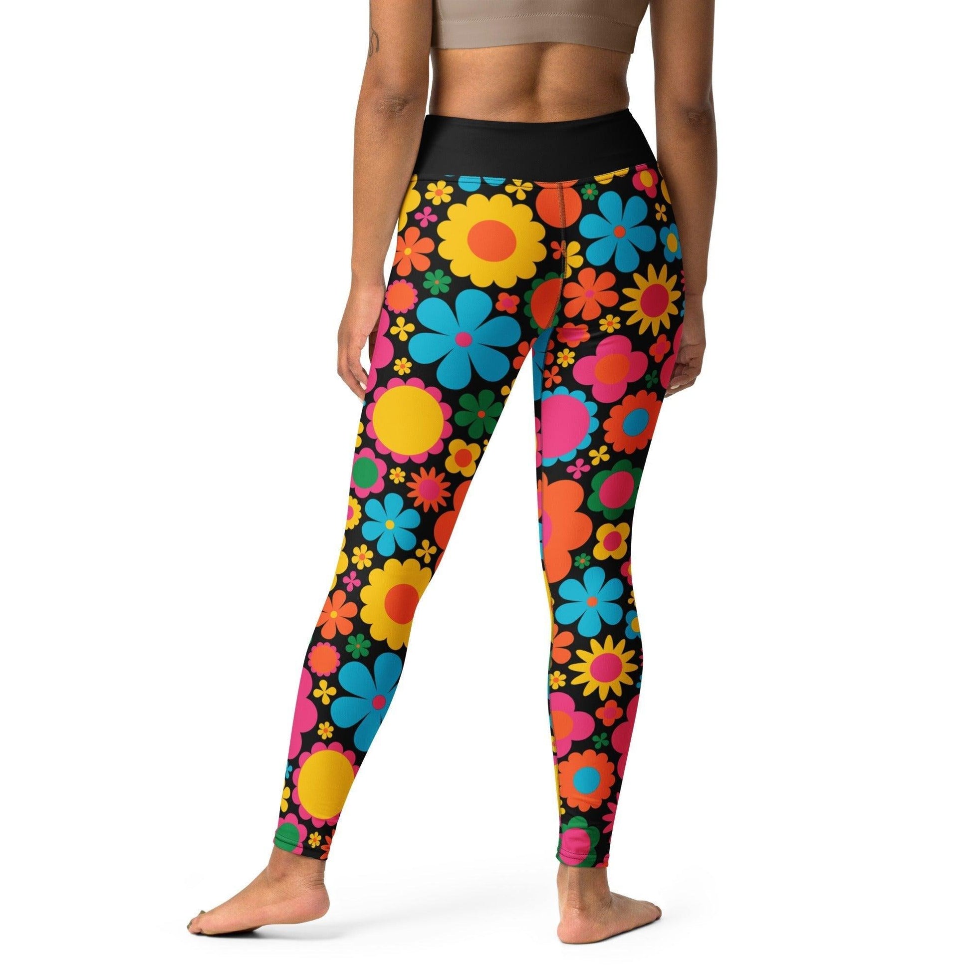 Yoga leggings -2- BLOOMPOP happy - Colorful bloom print