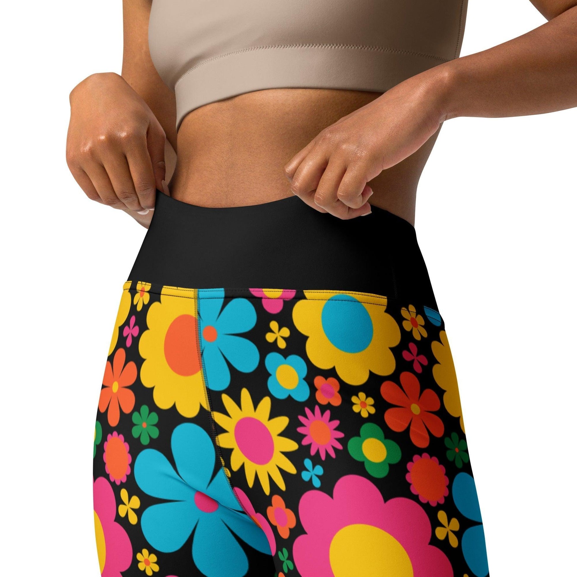 Yoga leggings -2- BLOOMPOP happy - Colorful bloom print
