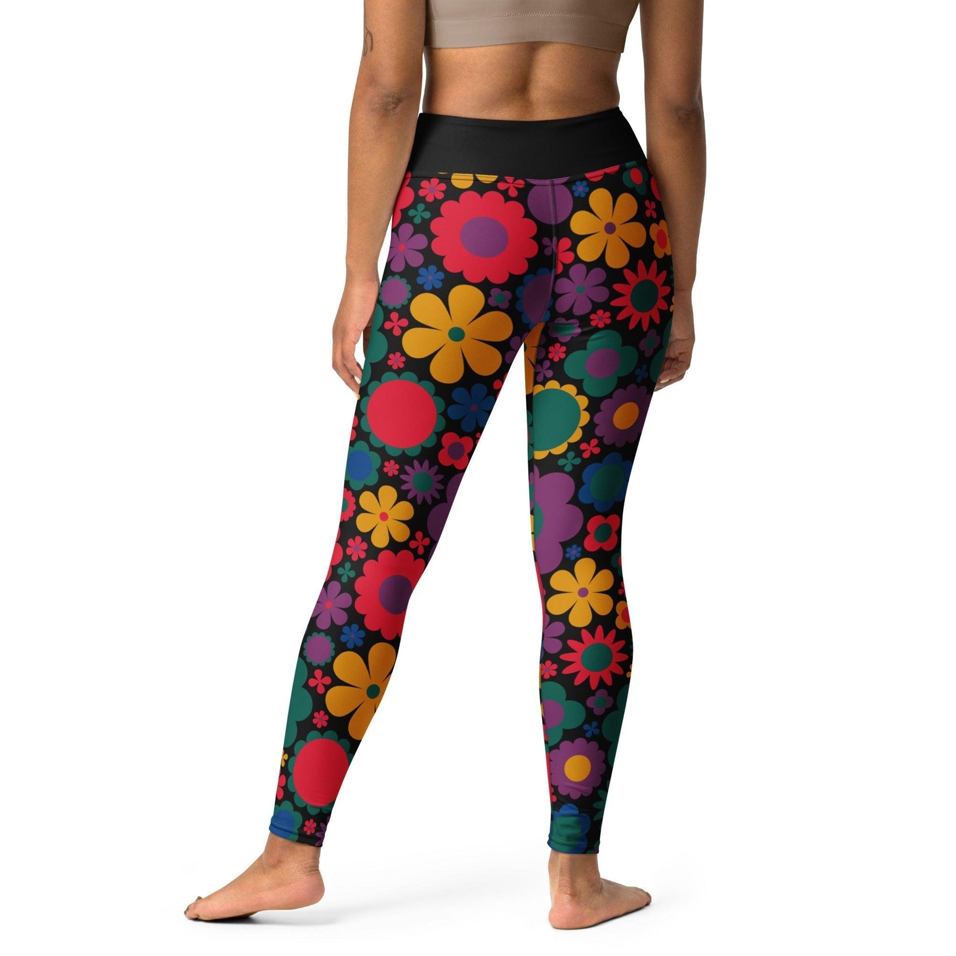 Yoga leggings -2- BLOOMPOP misty - Colorful bloom print