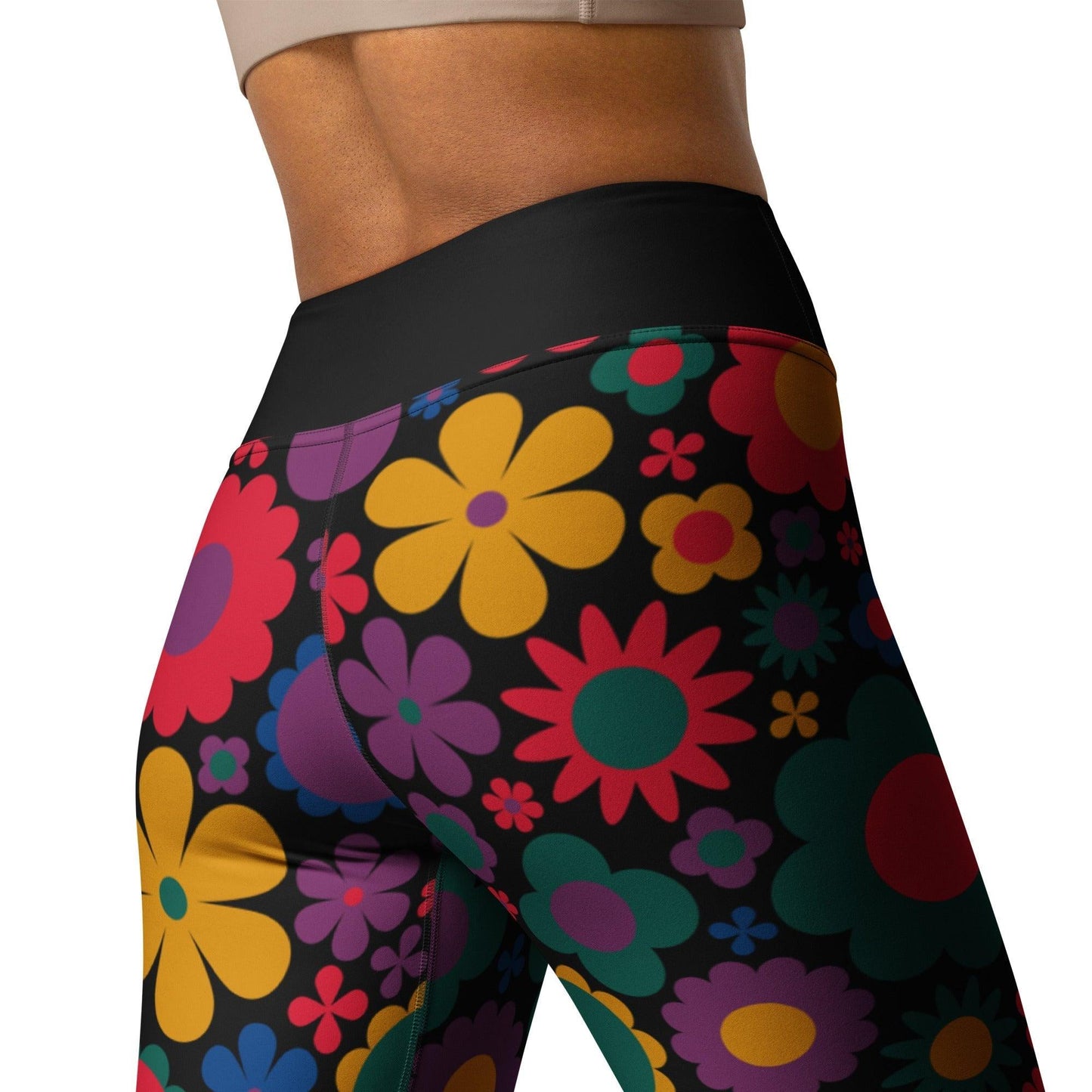Yoga leggings -2- BLOOMPOP misty - Colorful bloom print