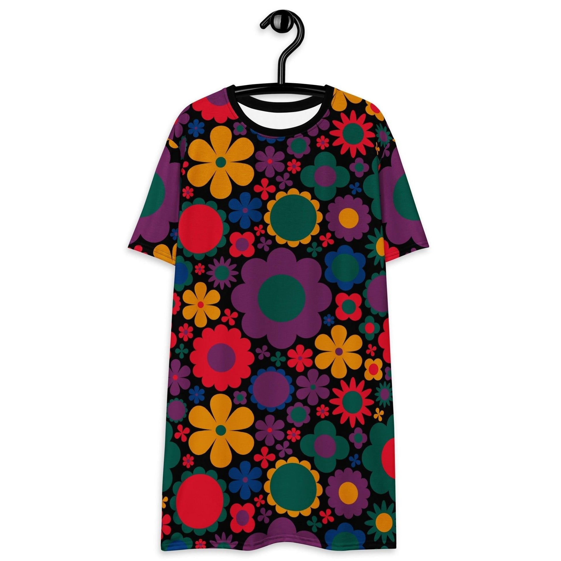 T-shirt dress - BLOOMPOP misty - Colorful bloom print 6XL