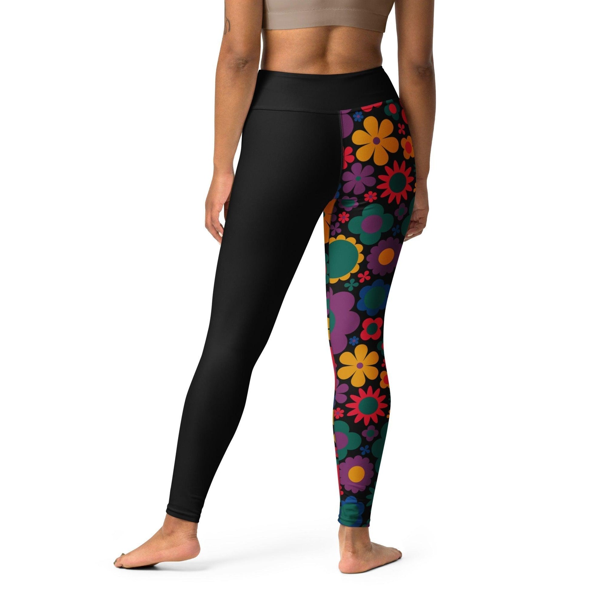 Yoga leggings - BLOOMPOP misty - Colorful bloom print