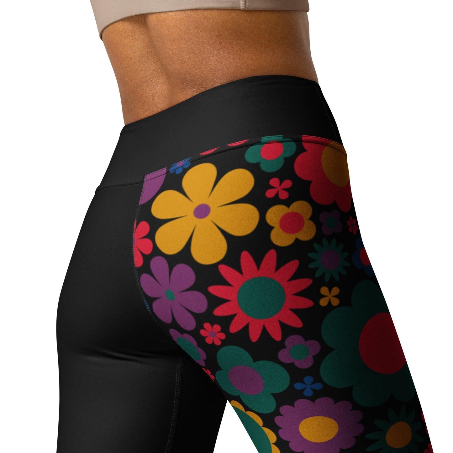 Yoga leggings - BLOOMPOP misty - Colorful bloom print
