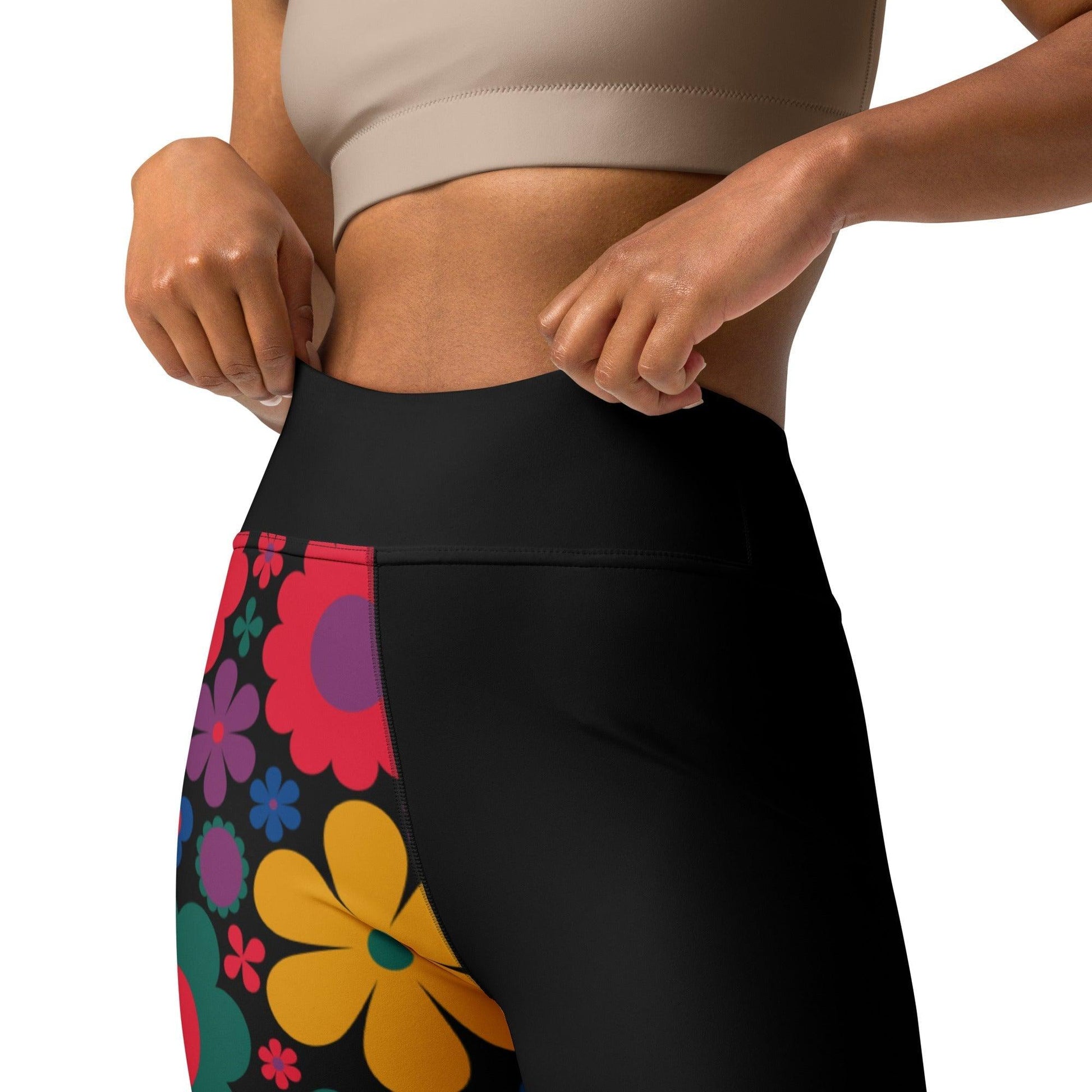 Yoga leggings - BLOOMPOP misty - Colorful bloom print