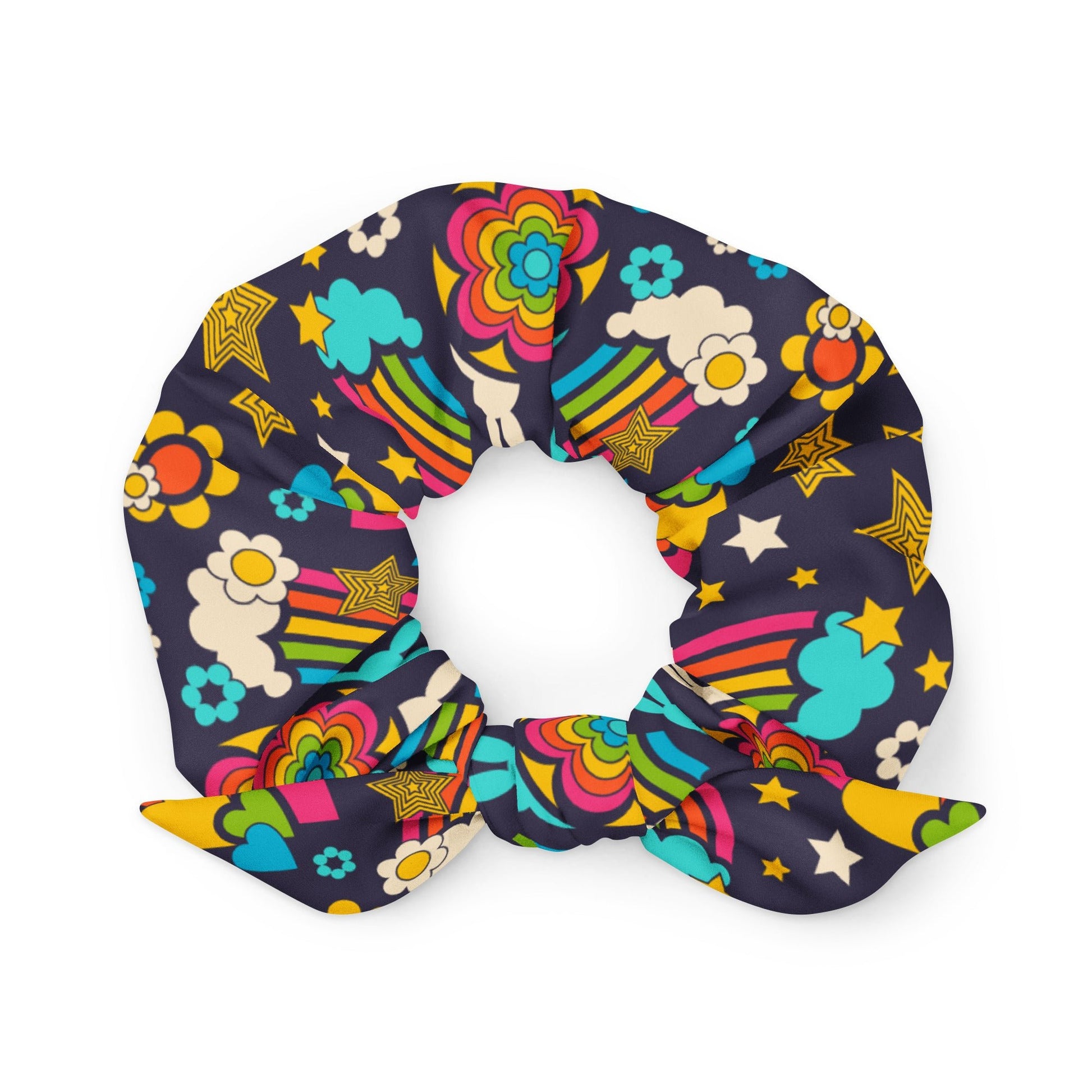 Scrunchie - BUNNY PEACE dark blue - Bunnies and peace print Default Title