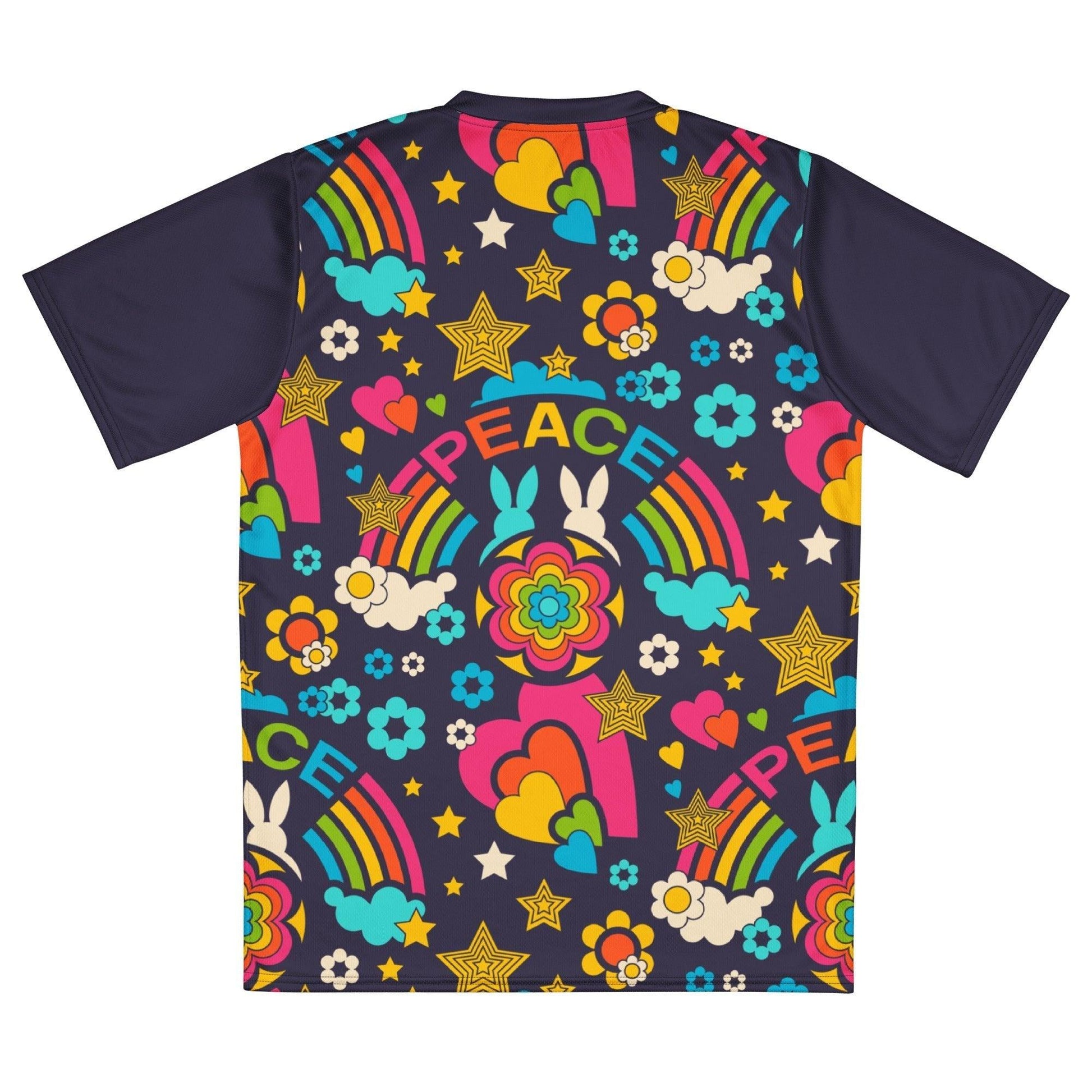 Sports Jersey - BUNNY PEACE dark blue - Bunnies and peace print