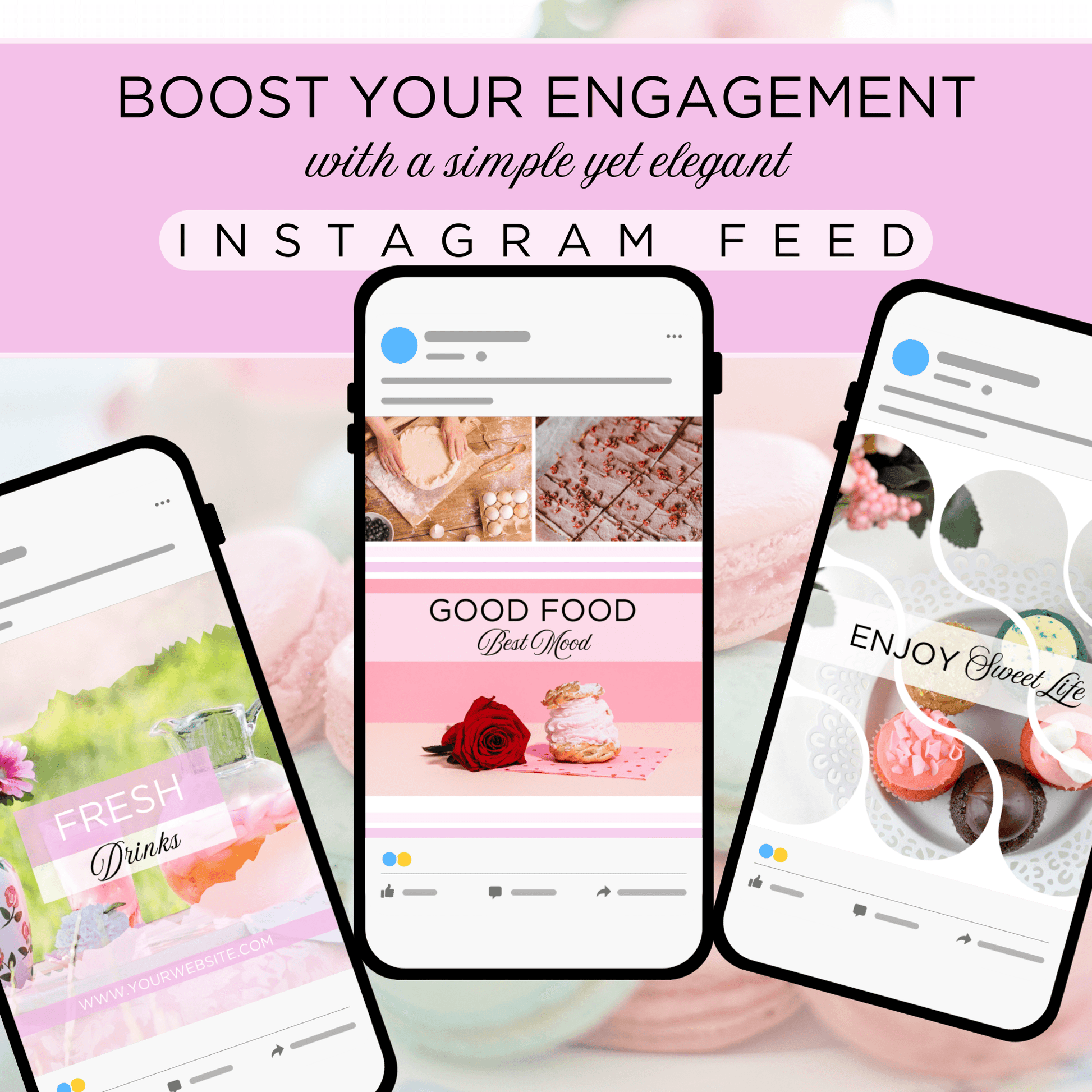 Canva Templates - Instagram Post Pink (food theme)