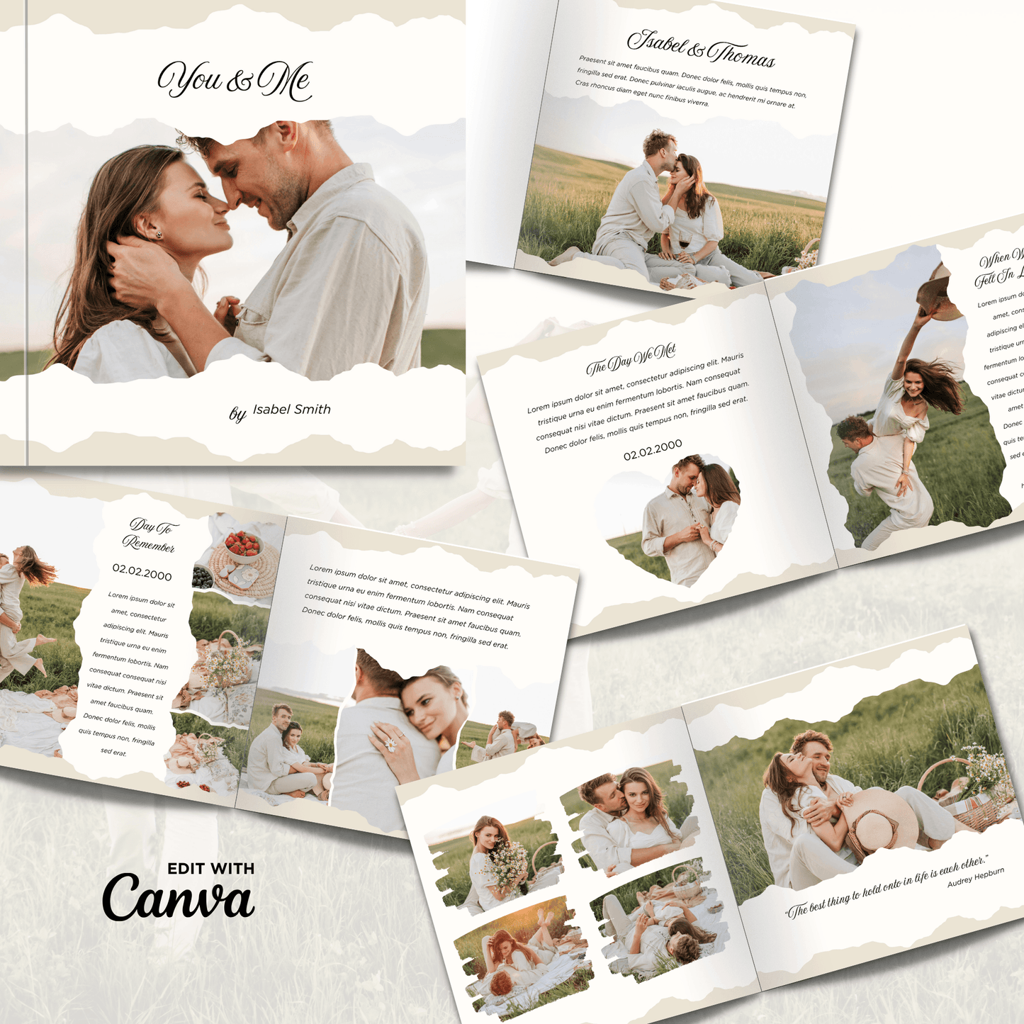 Canva Templates - You & Me Love Story - Photo Book
