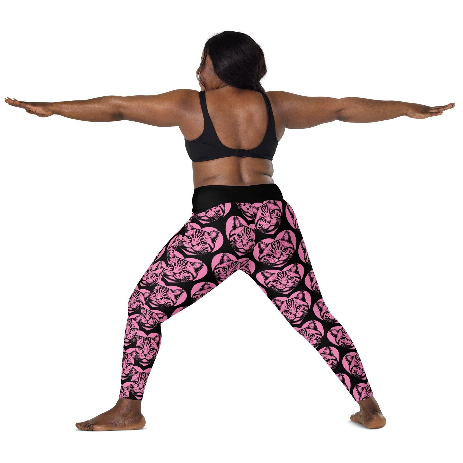 Cat breed leggings with pockets - AMERICAN SHORTHAIR - HERTTAHOUND - pink