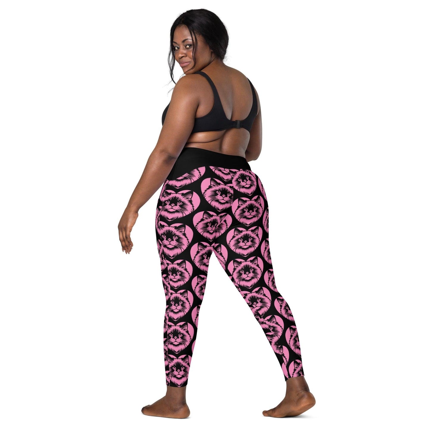 Cat breed leggings with pockets - BIRMAN - HERTTAHOUND - pink