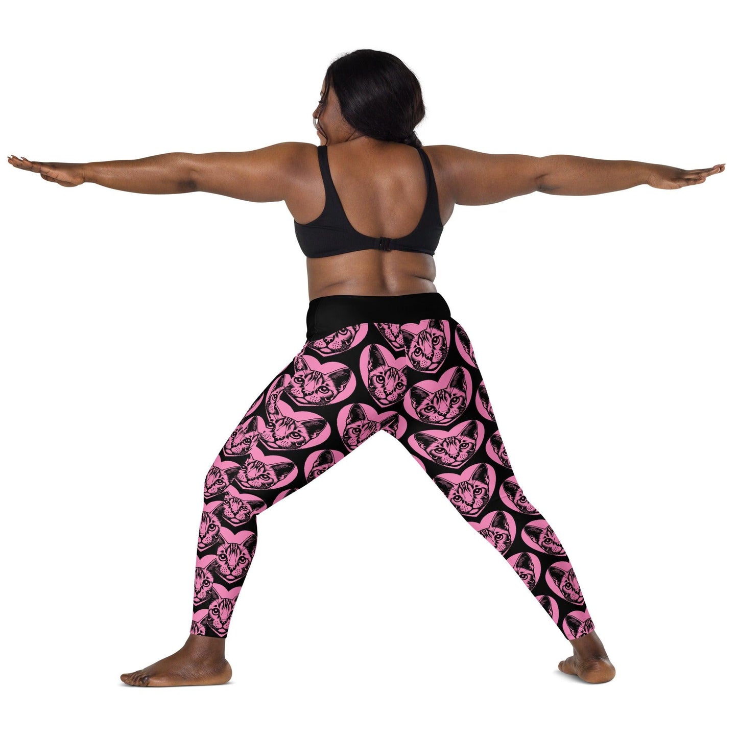 Cat breed leggings with pockets - OCICAT - HERTTAHOUND - pink