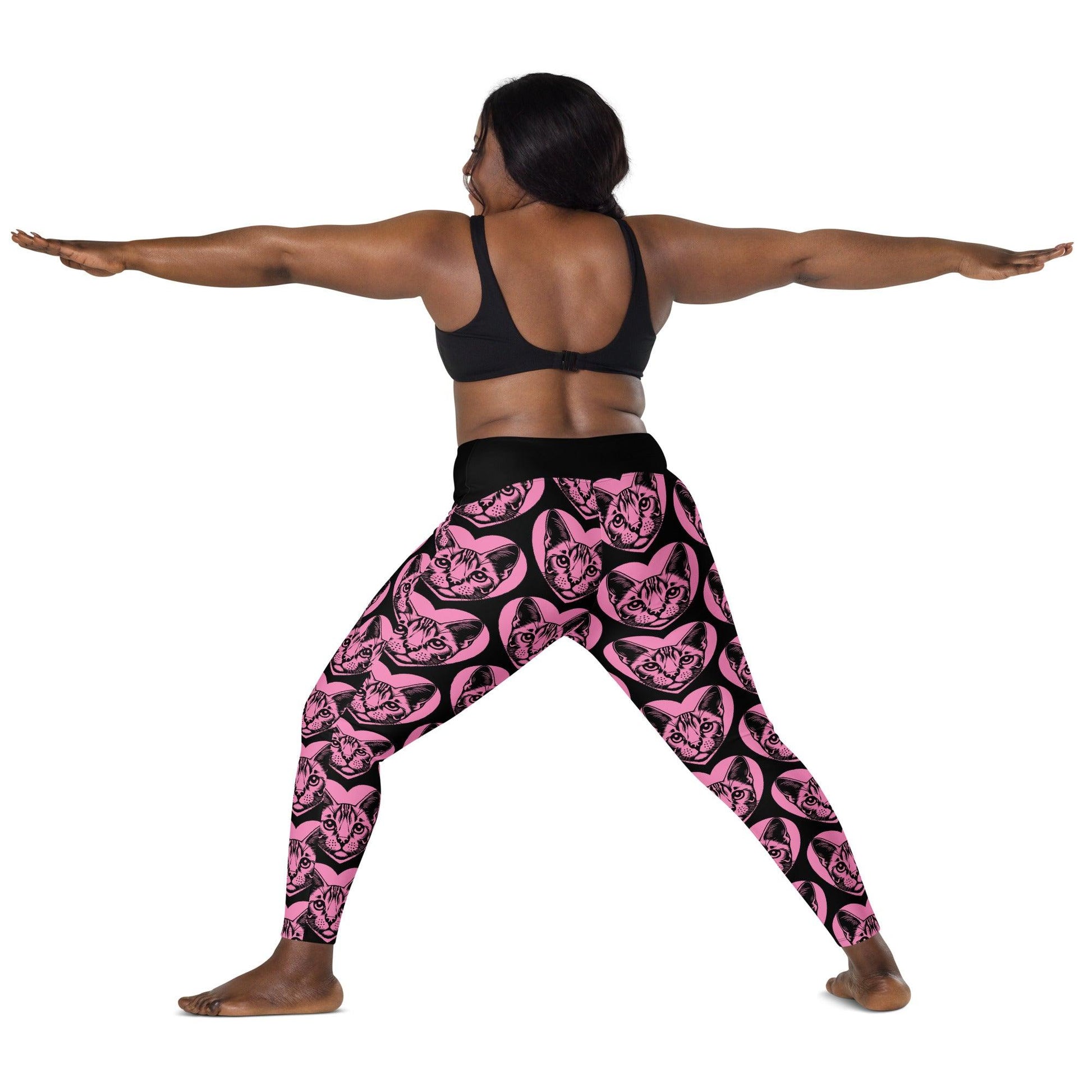 Cat breed leggings with pockets - OCICAT - HERTTAHOUND - pink