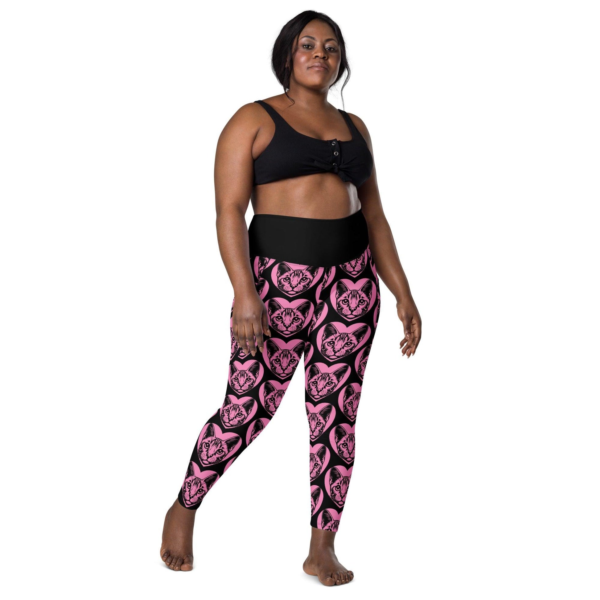 Cat breed leggings with pockets - OCICAT - HERTTAHOUND - pink