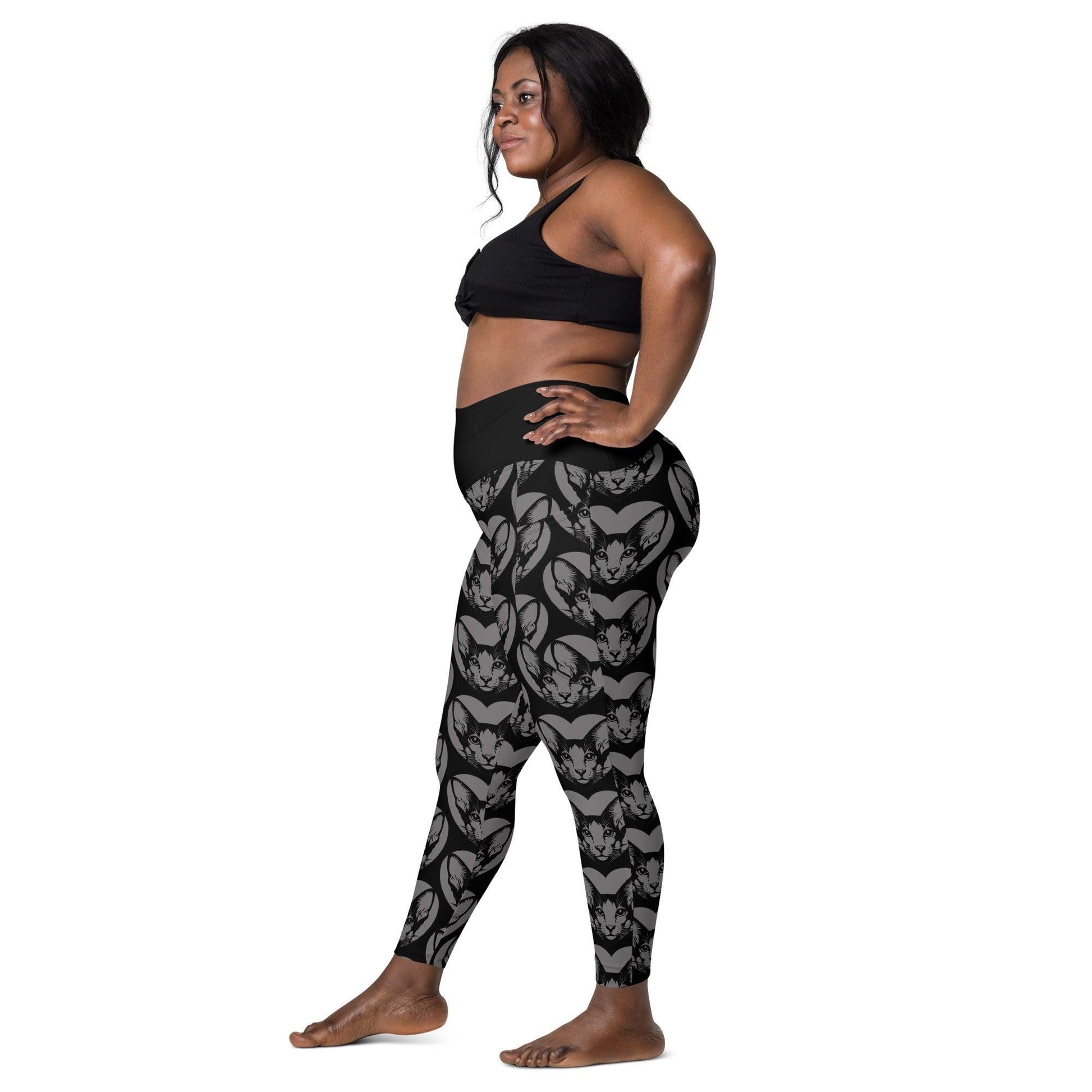 Cat breed leggings with pockets - ORIENTAL SHORTHAIR - HERTTAHOUND - grey