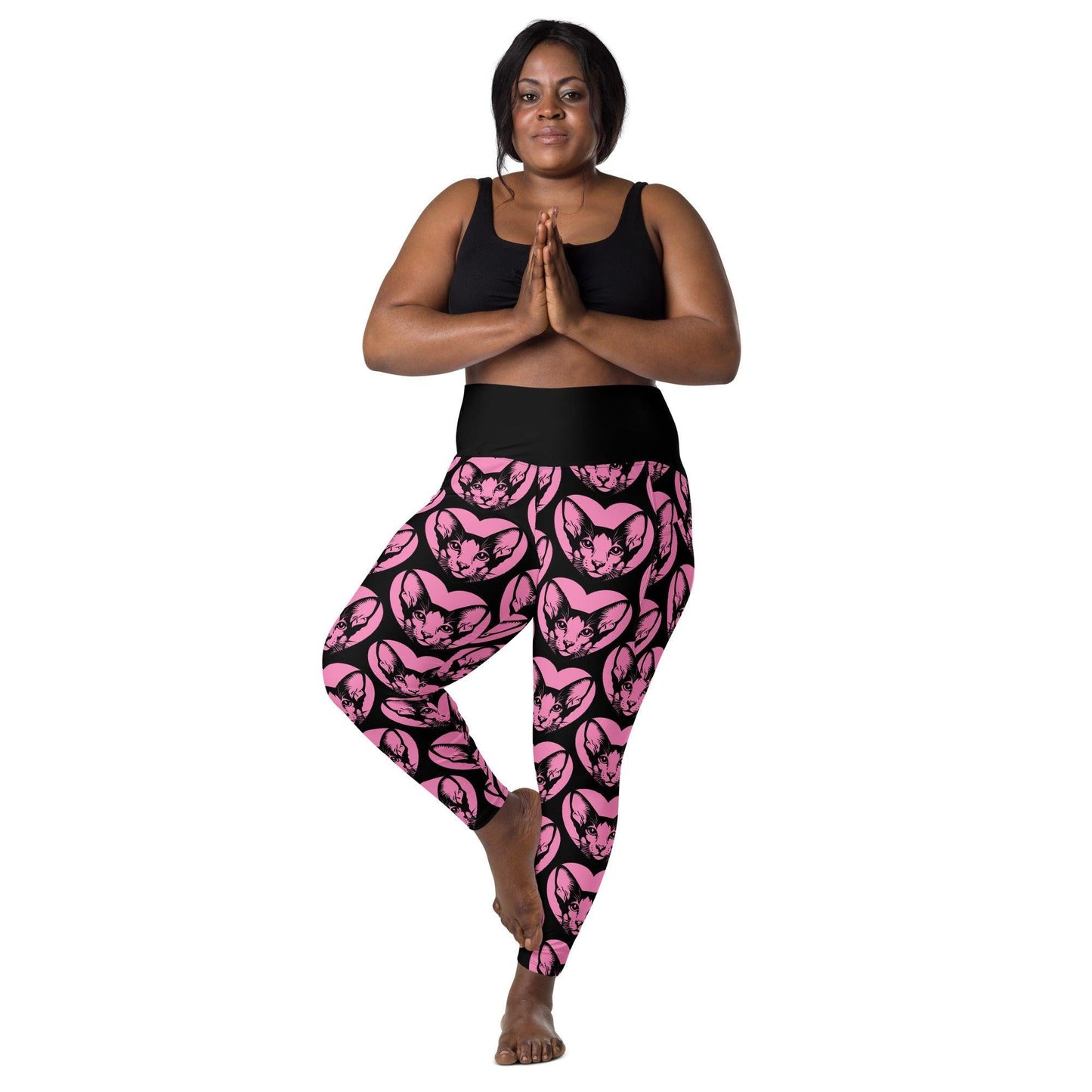 Cat breed leggings with pockets - ORIENTAL SHORTHAIR - HERTTAHOUND - pink