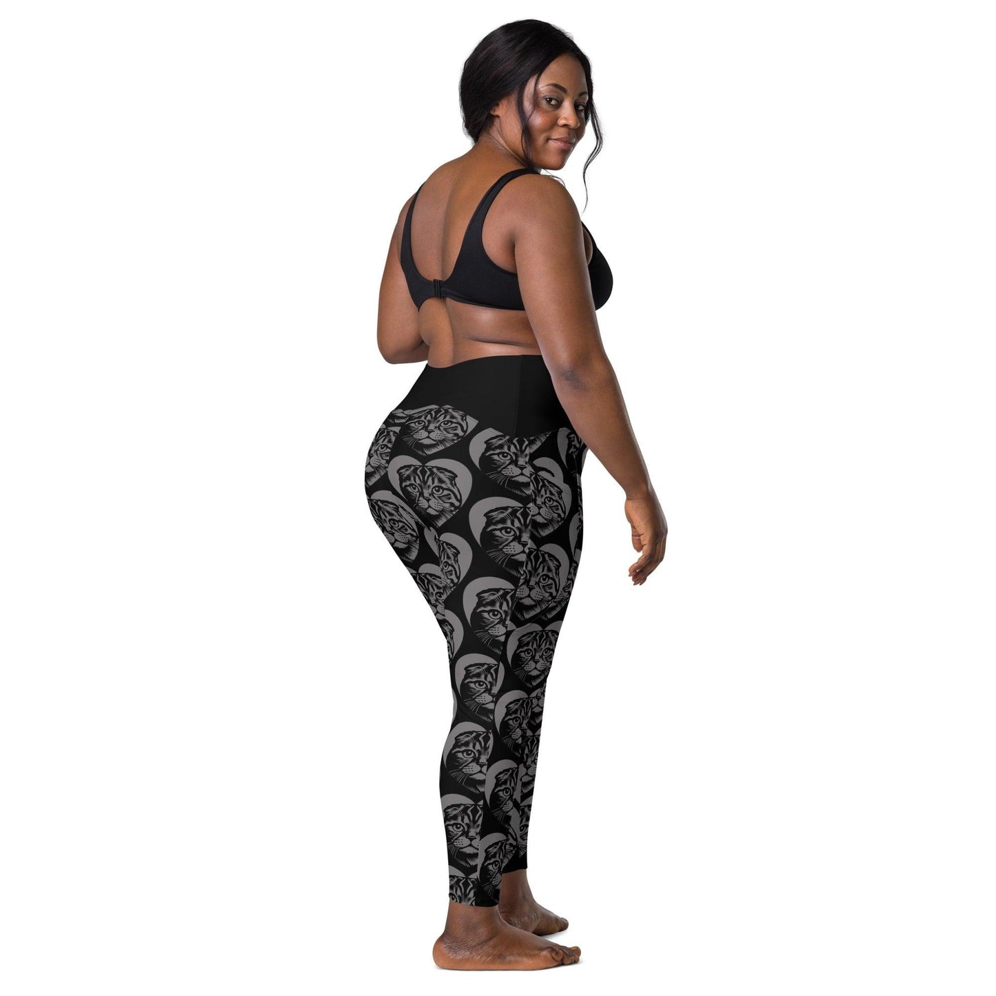 Cat breed leggings with pockets - SCOTTISH FOLD - HERTTAHOUND - grey 6XL