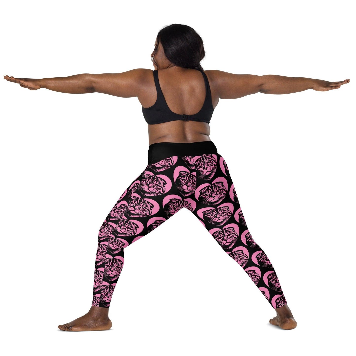 Cat breed leggings with pockets - SCOTTISH FOLD - HERTTAHOUND - pink