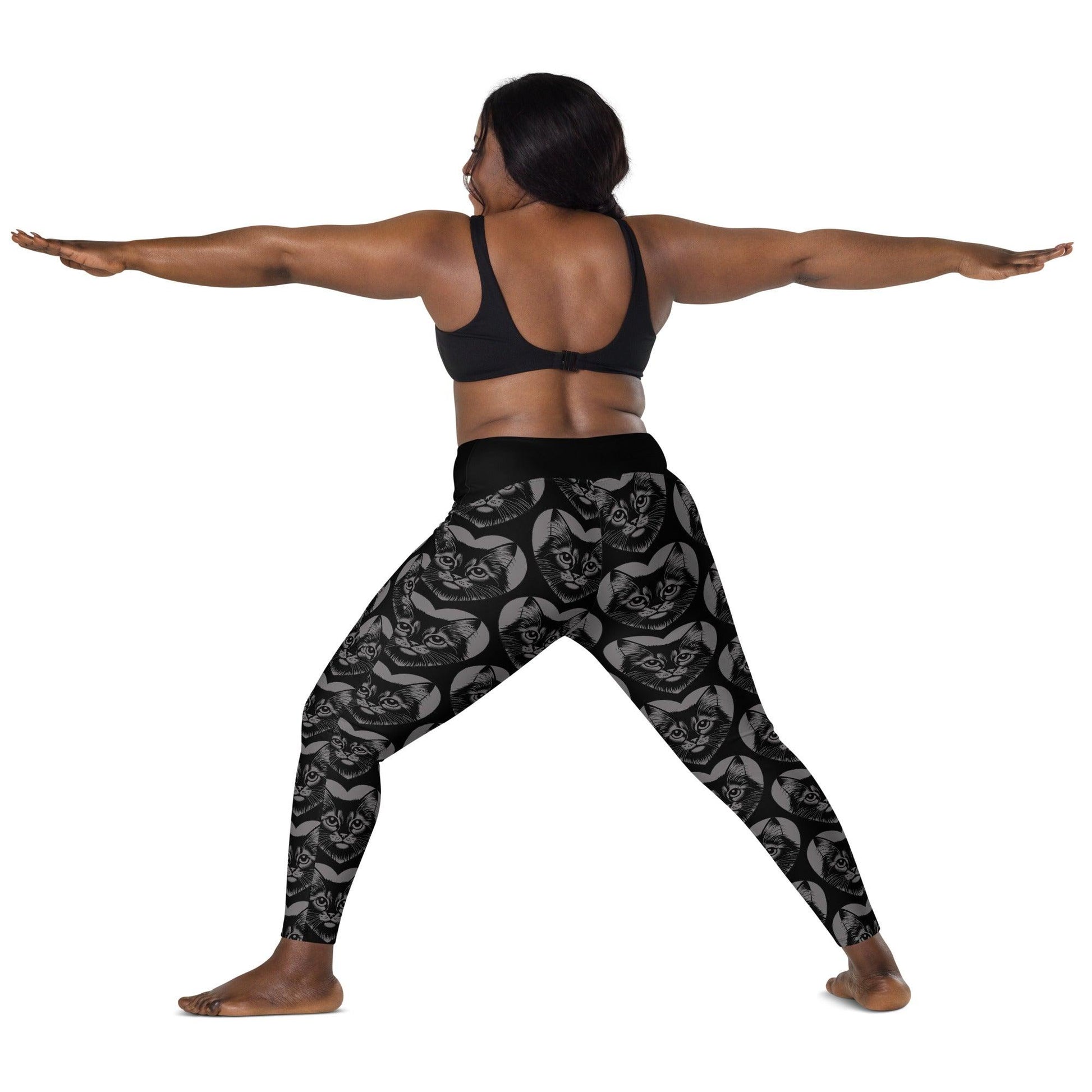 Cat breed leggings with pockets - SOMALI - HERTTAHOUND - grey