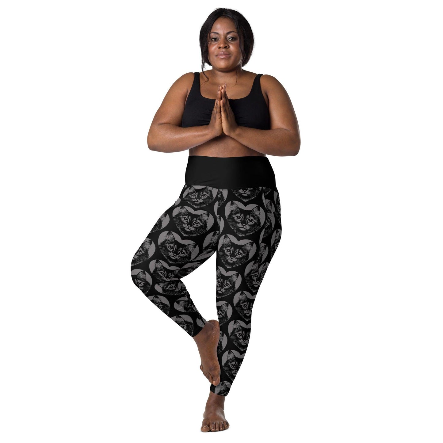 Cat breed leggings with pockets - SOMALI - HERTTAHOUND - grey
